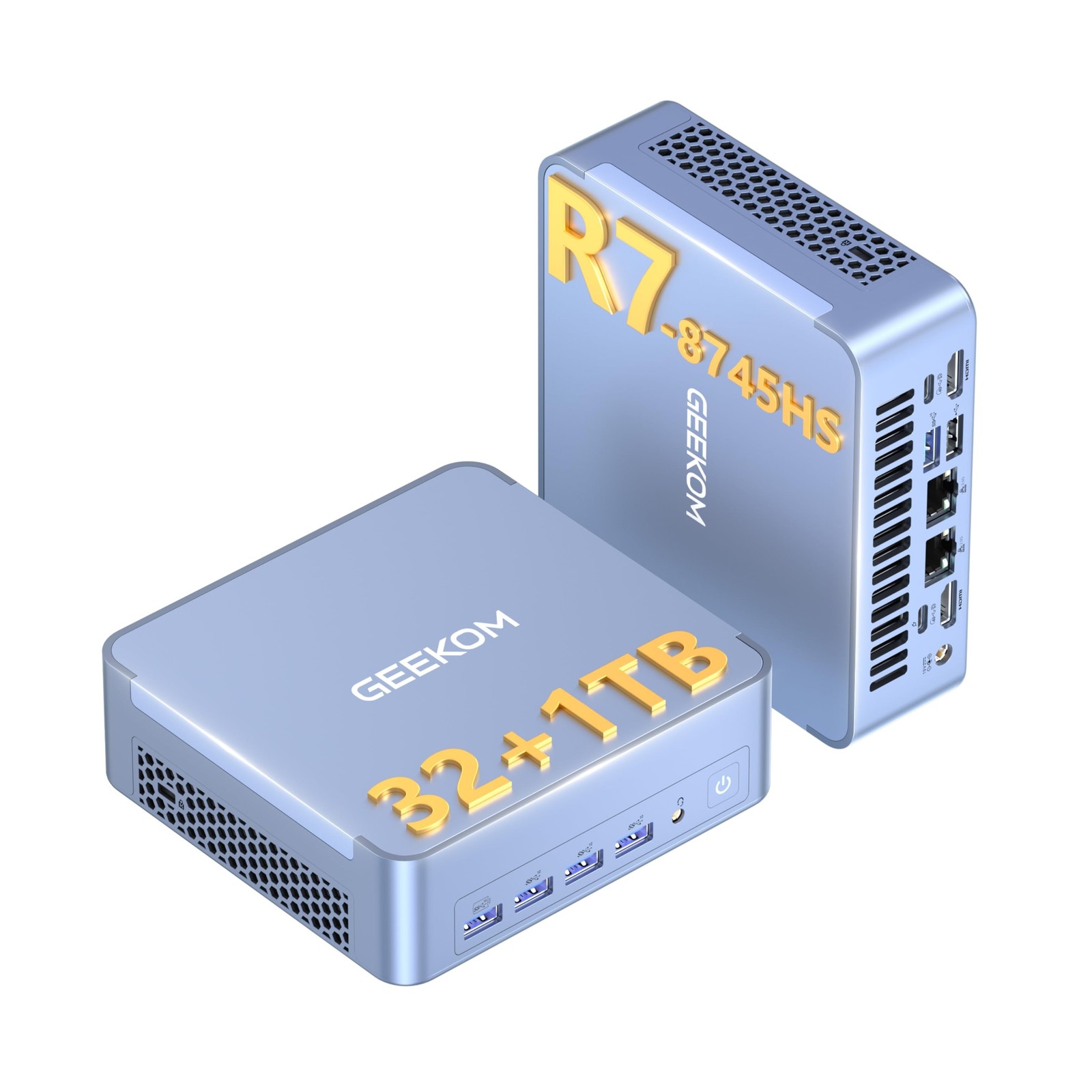 GEEKOM AX8 Max Mini PC with AMD Ryzen 7 8745HS Dual 2.5GbE LAN Port(Beat Ryze...
