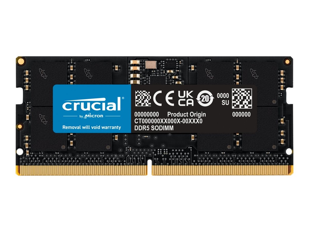 Crucial CT16G48C40S5, 16GB, 1x16GB, DDR5, 4800MHz, 262-pin SO-DIMM