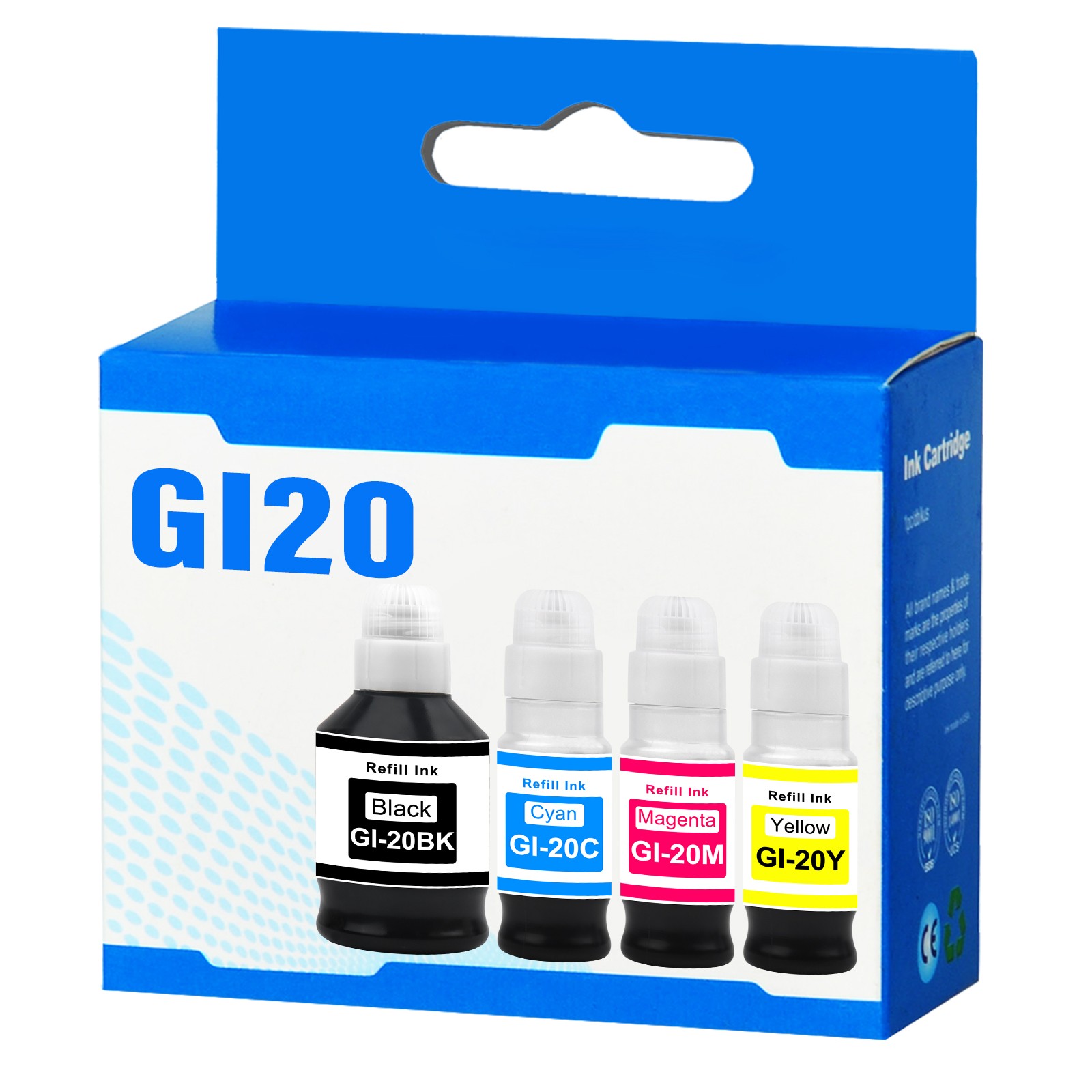1 Combo GI20 GI-20 olor Ink Cartridge For Canon PIXMA G6020 G7020 G5020 Printer