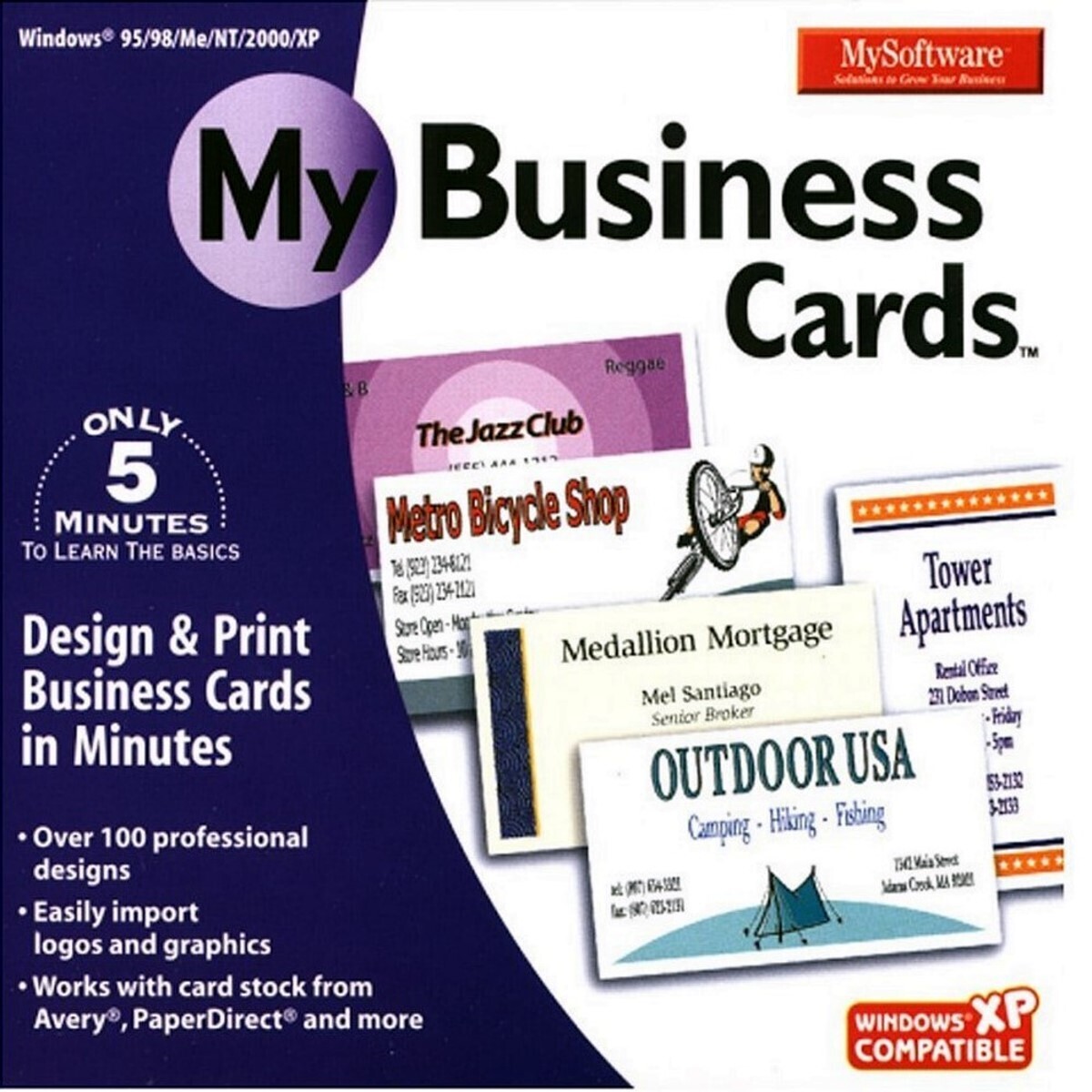 My Software Business Cards - Design & Print in Minutes PC Software Sealed N