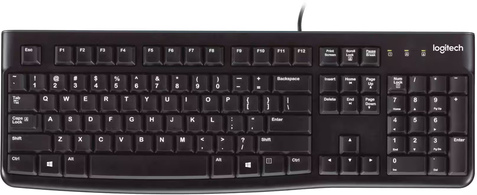 Logitech - K120 Full-size Wired Membrane Keyboard for PC with Spill-Resistant...