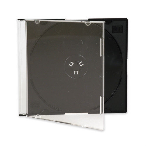 100 5.2mm Slim Single Black CD Disc Storage Jewel Case
