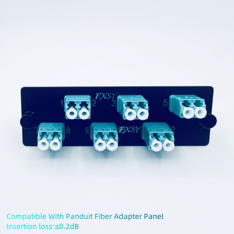 Fiber Optic Adapter Panel OM3 OM4 6 LC Duplex Compatible Panduit FAP6WAQDLCZ FMT