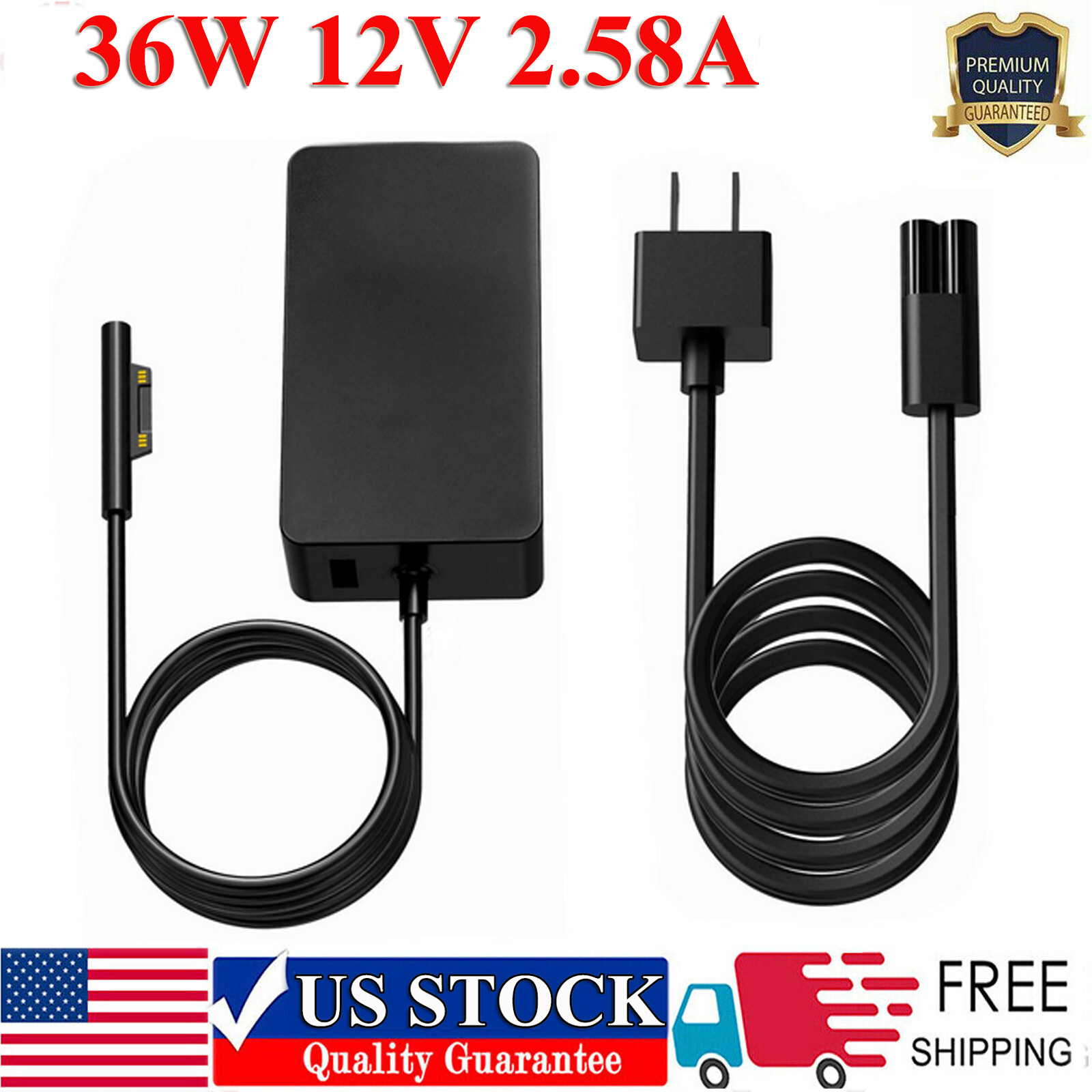 For 36W Charger Microsoft Surface Pro 4 3 1631 1625 Tablet 12V 2.58A AC Adapter