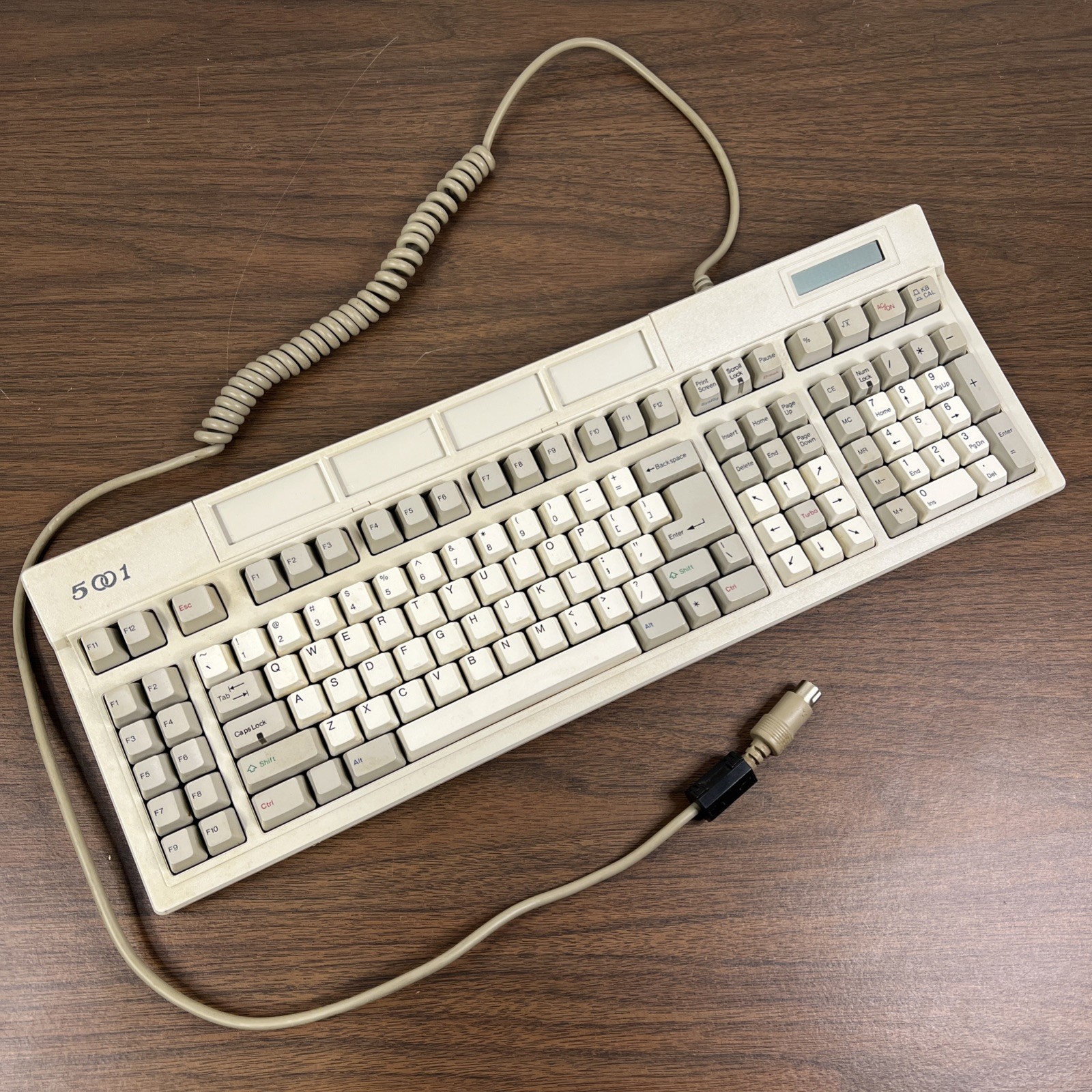 Vintage Focus FK-5001 Mechanical Keyboard 5 Pin Din Clicky W/ Calculator