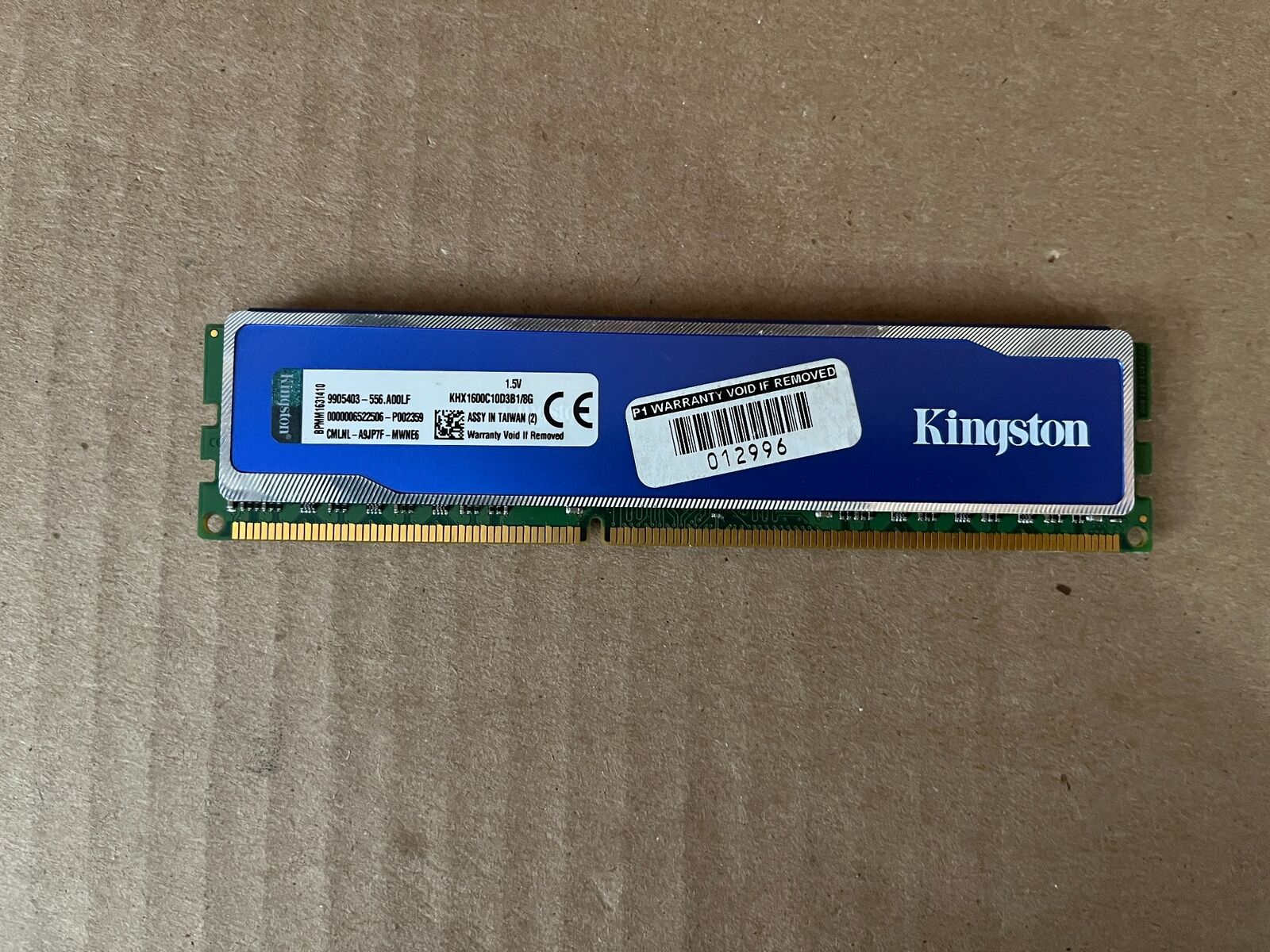 KINGSTON 8GB (1X8GB) KHX1600C10D3B1/8G HYPERX BLU DDR3-1600 RAM L5-10(2)