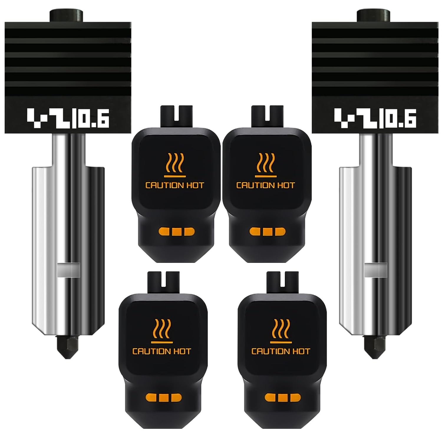 2-Pack Hotend Kit for Bambu Lab 3D Printers, 0.6mm Hardened Steel Nozzles
