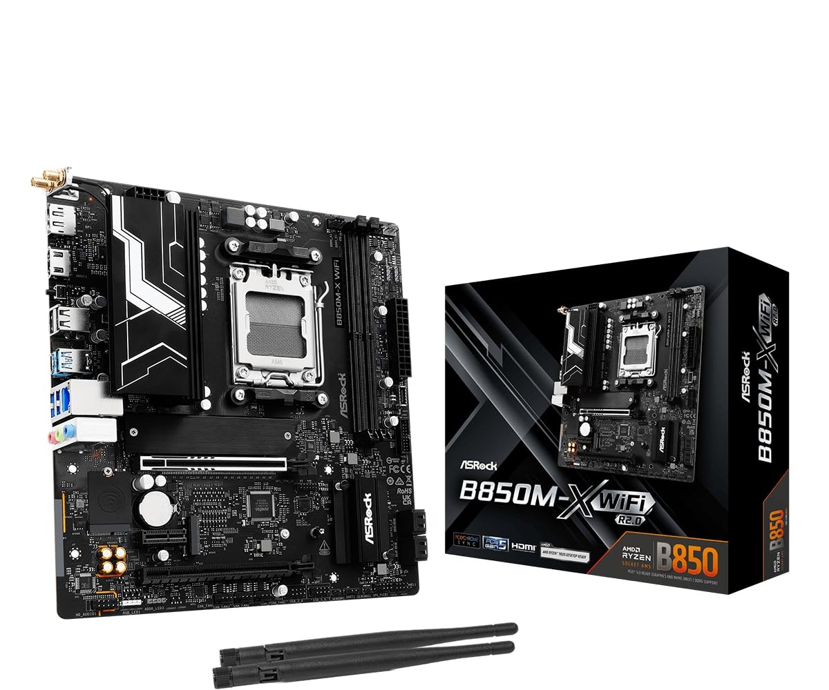 ASRock Placa Base B850M-X WiFi B850 AM5 Micro ATX WiFi R2.0 PCIe 4.0