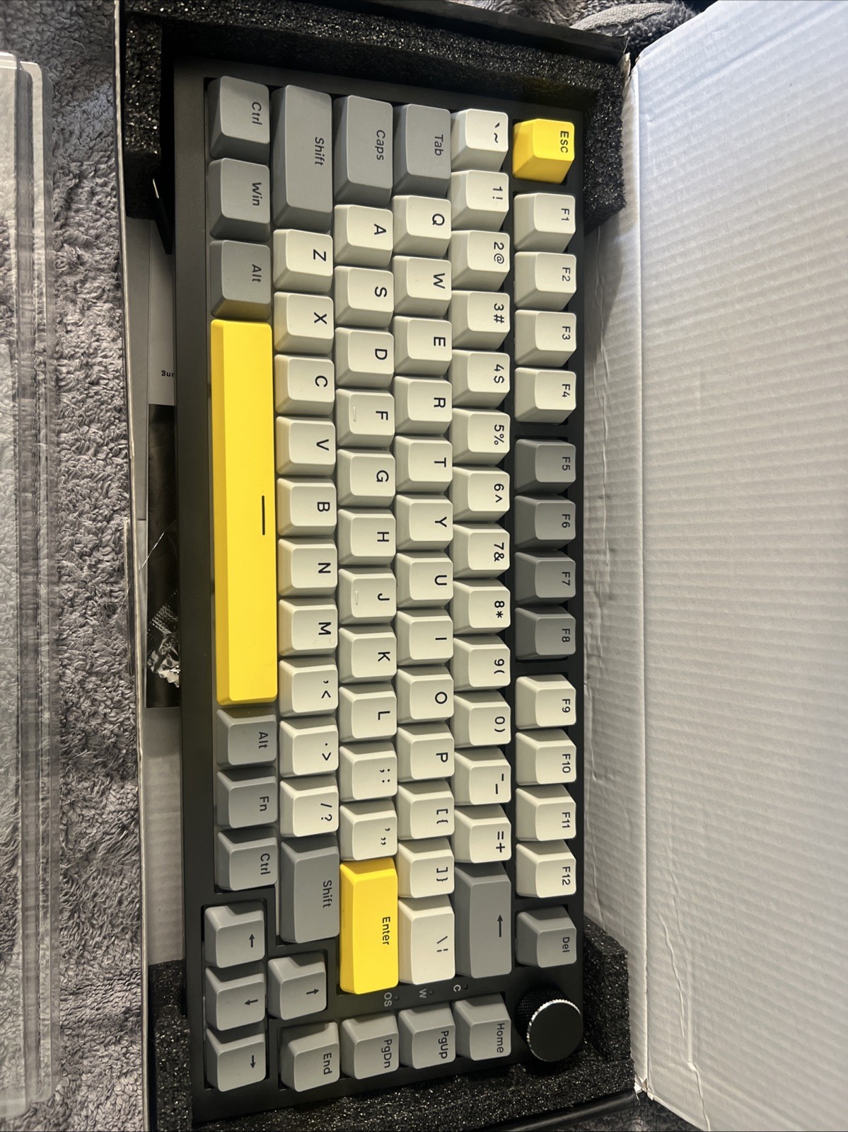 A-Jazz x NACODEX AK820 Mechanical RGB Wired Keyboard Gray Yellow