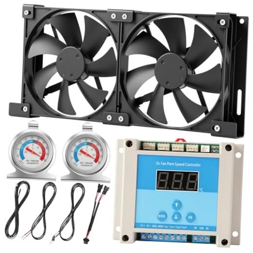 12v RV Fridge Ventilation Cooling Fan Kit 5.5" (140mm) Custom Mounts for