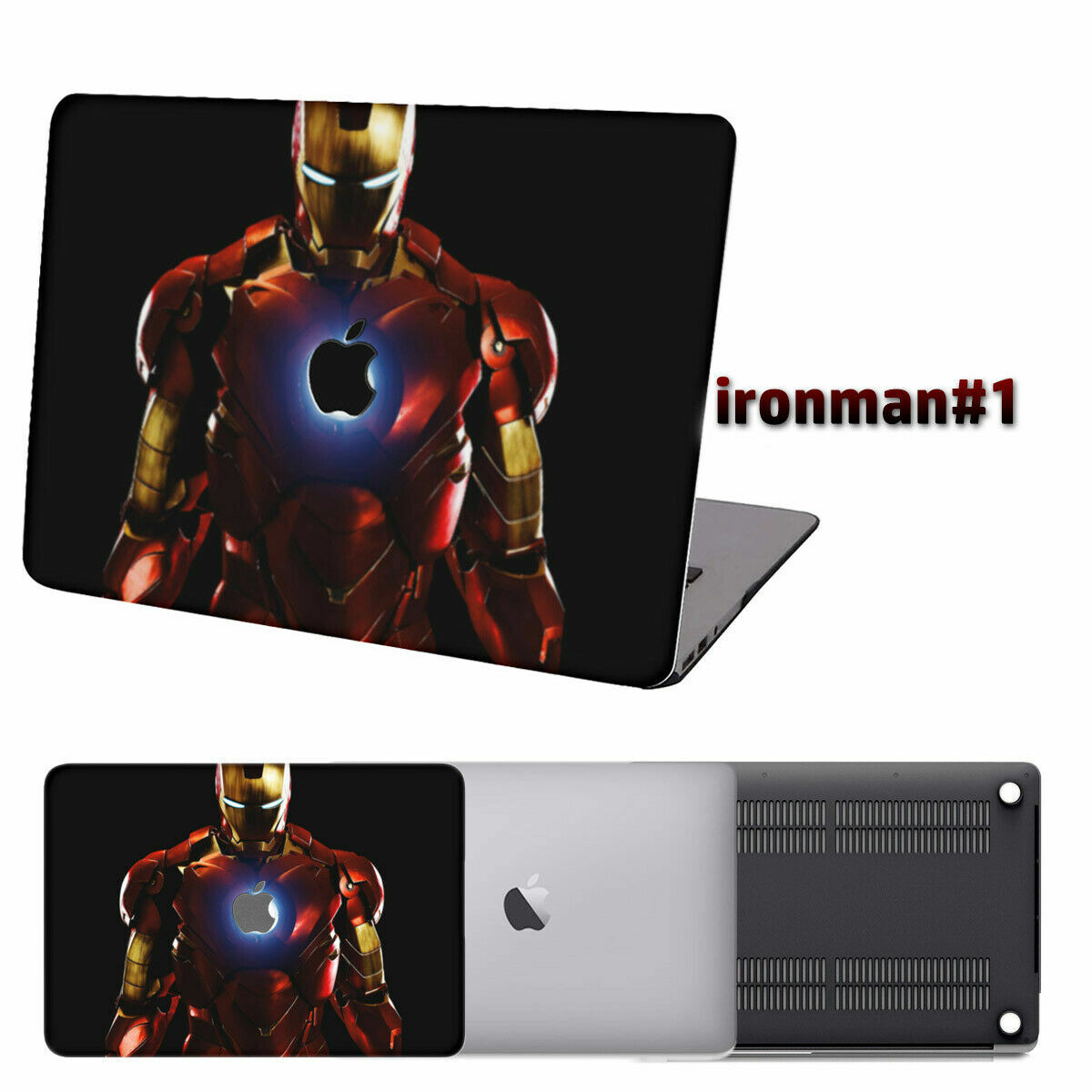 For New Macbook PRO AIR M2 M3 M4 M5 Avengers Pattern Rubberized Hard Case Cover