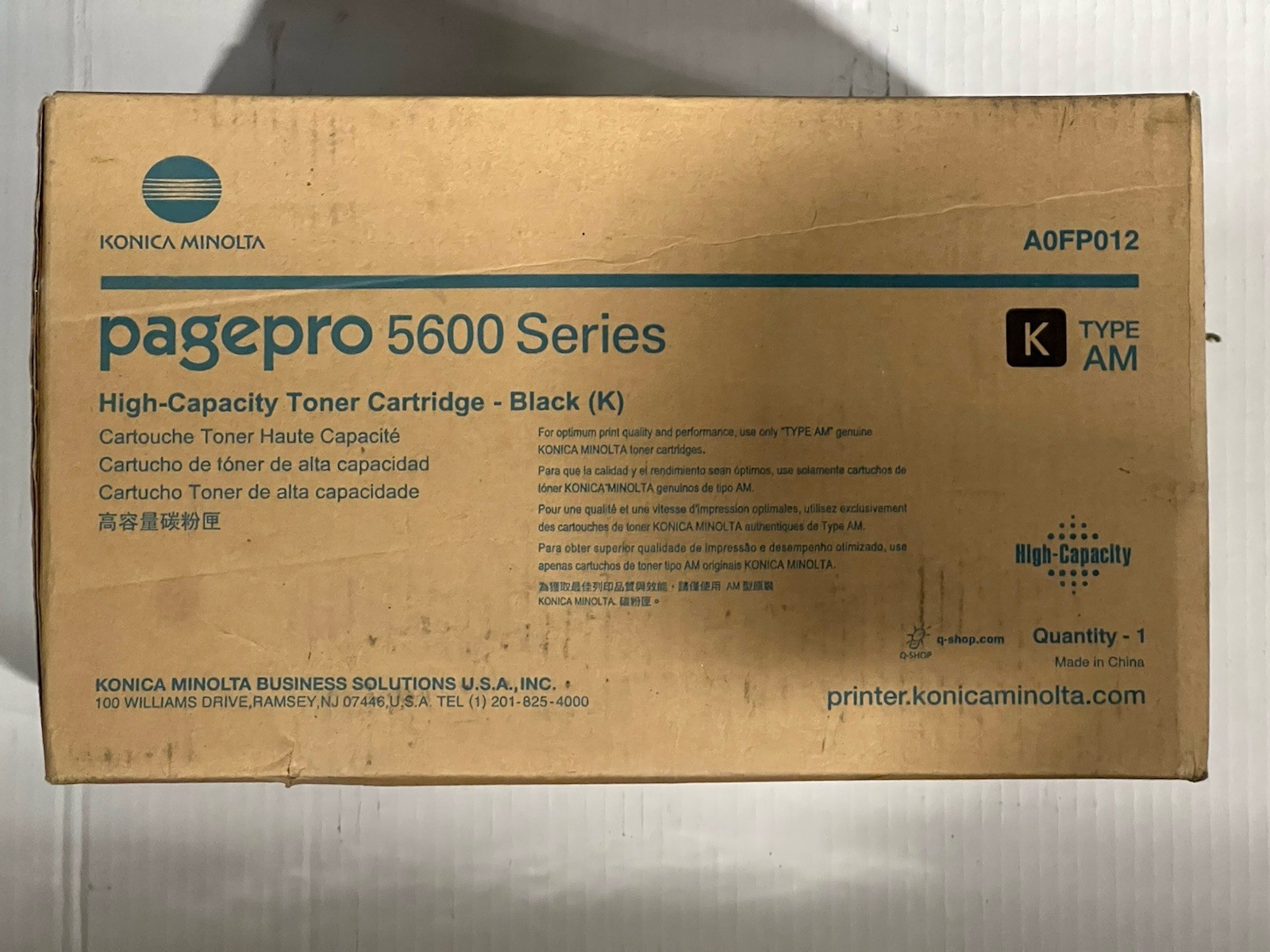 Original Konica Minolta A0FP012 High Capacity Toner Black, OEM-Open/Worn Box