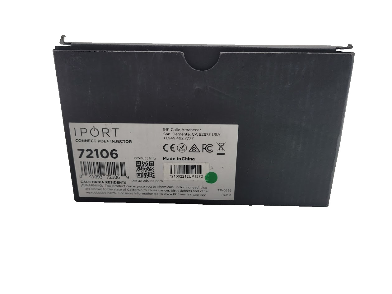 iPort Connect Pro 30W Poe+ Injector 72106 OB
