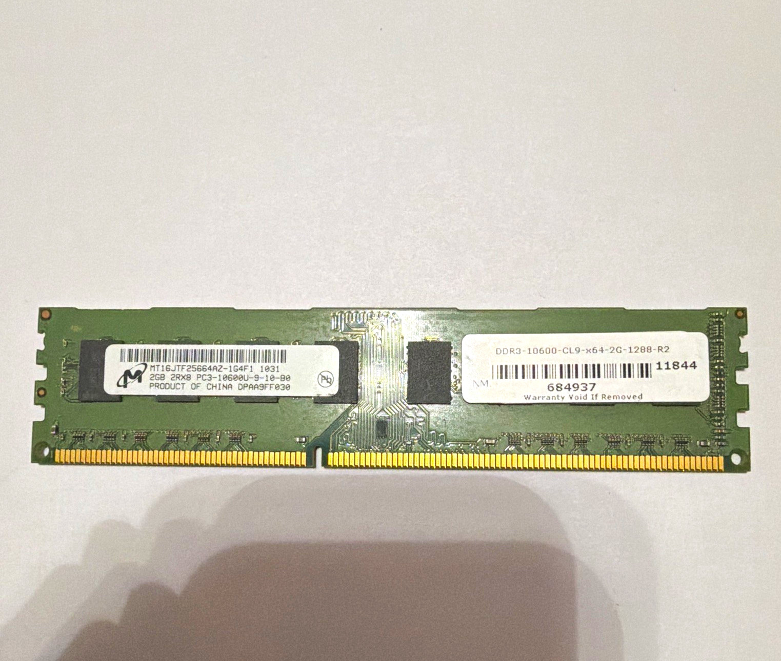 Micron 2GB DDR3 PC3-10600U 240-Pin DIMM Unbuffered