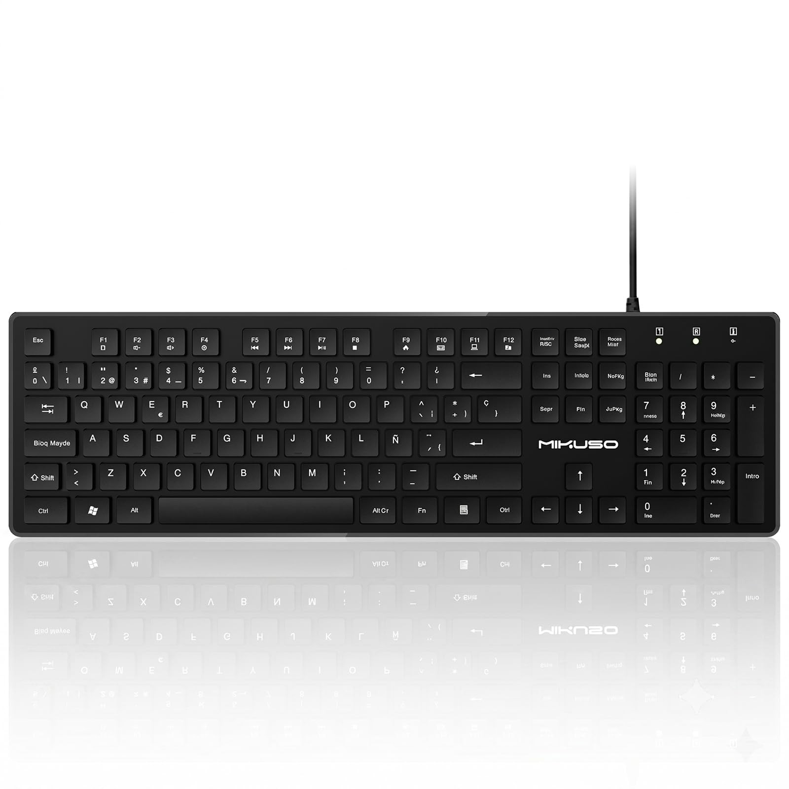 Spanish Keyboard USB Wired 105 Keys QWERTY ANSI Layout Desktop Computer PC