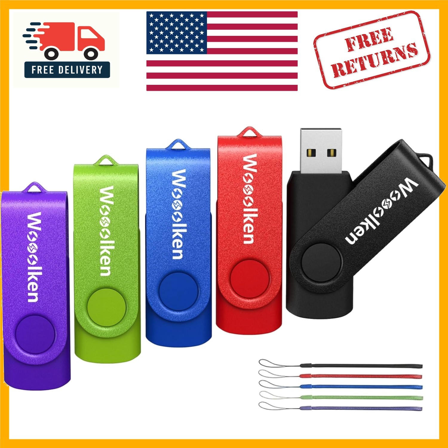 Versatile 5-Pack 2GB USB Drives – Fast Data Transfer with Dust-Proof Design