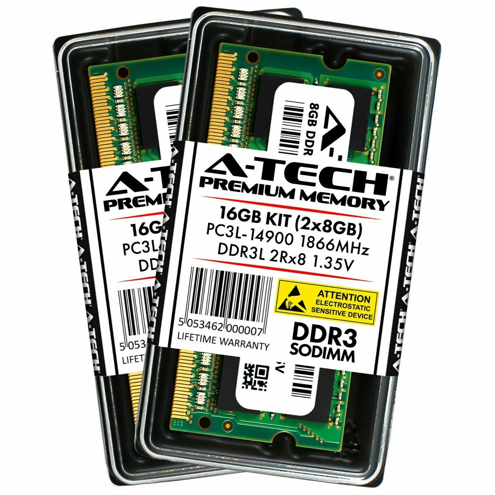 A-Tech 16GB 2 x 8GB PC3-14900 Laptop SODIMM DDR3 1866 MHz Memory RAM PC3L DDR3L