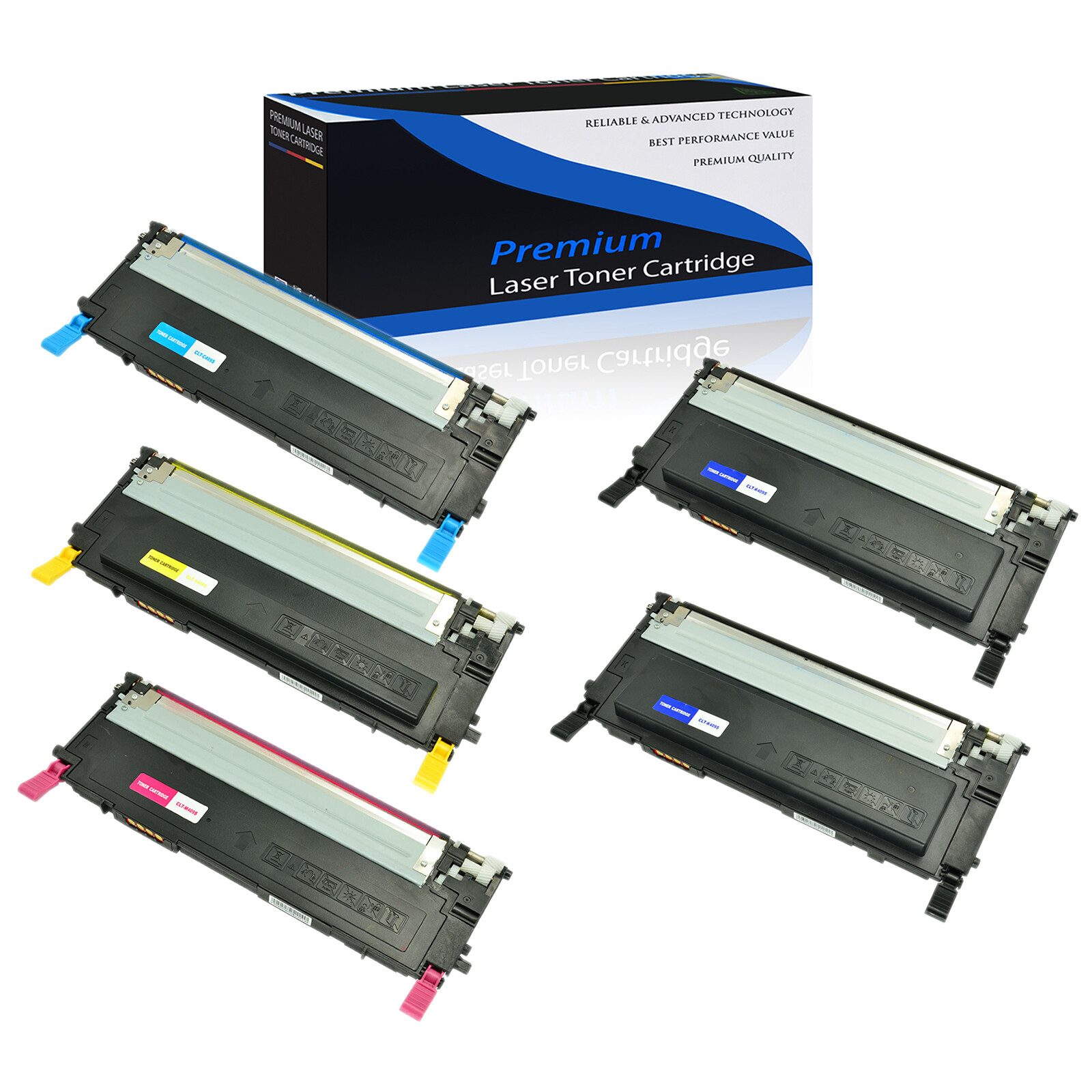 5PK CLT-K409S CMYK Color Toner SET For Samsung CLP-310 CLP-310N CLP-315 CLP-315W