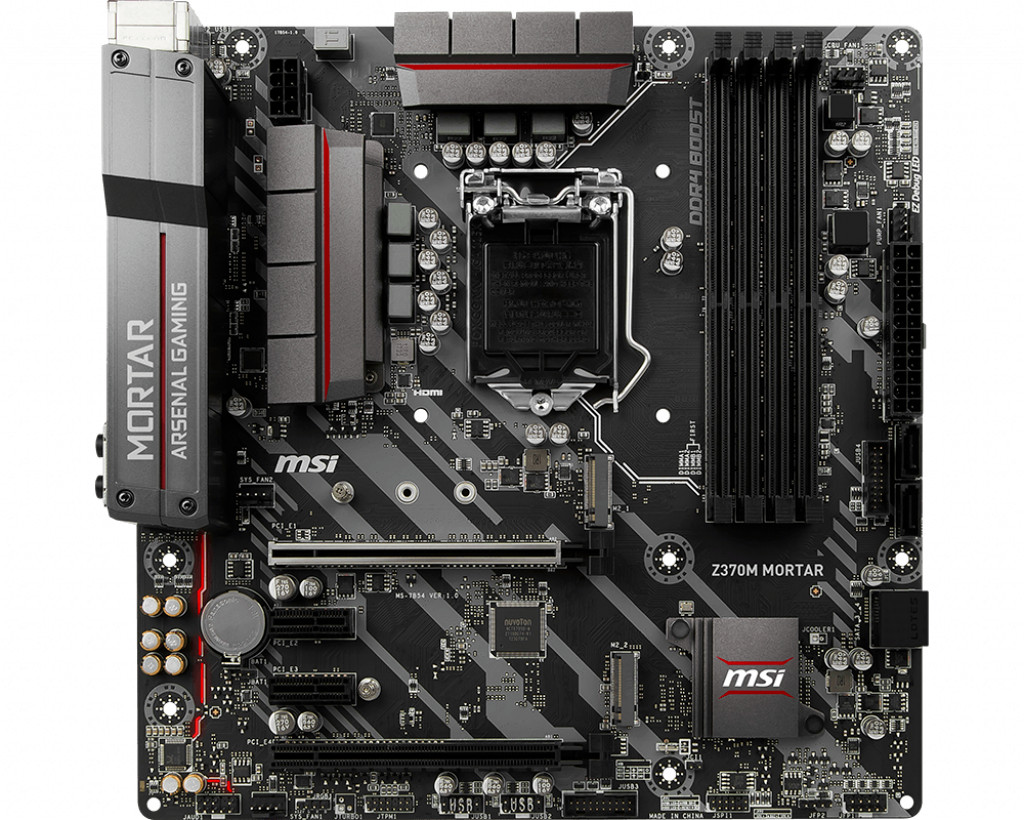 MSI Z370M MORTAR LGA1151 mATX motherboard - Steel Armor, USB 3.1 Gen2 DDR4