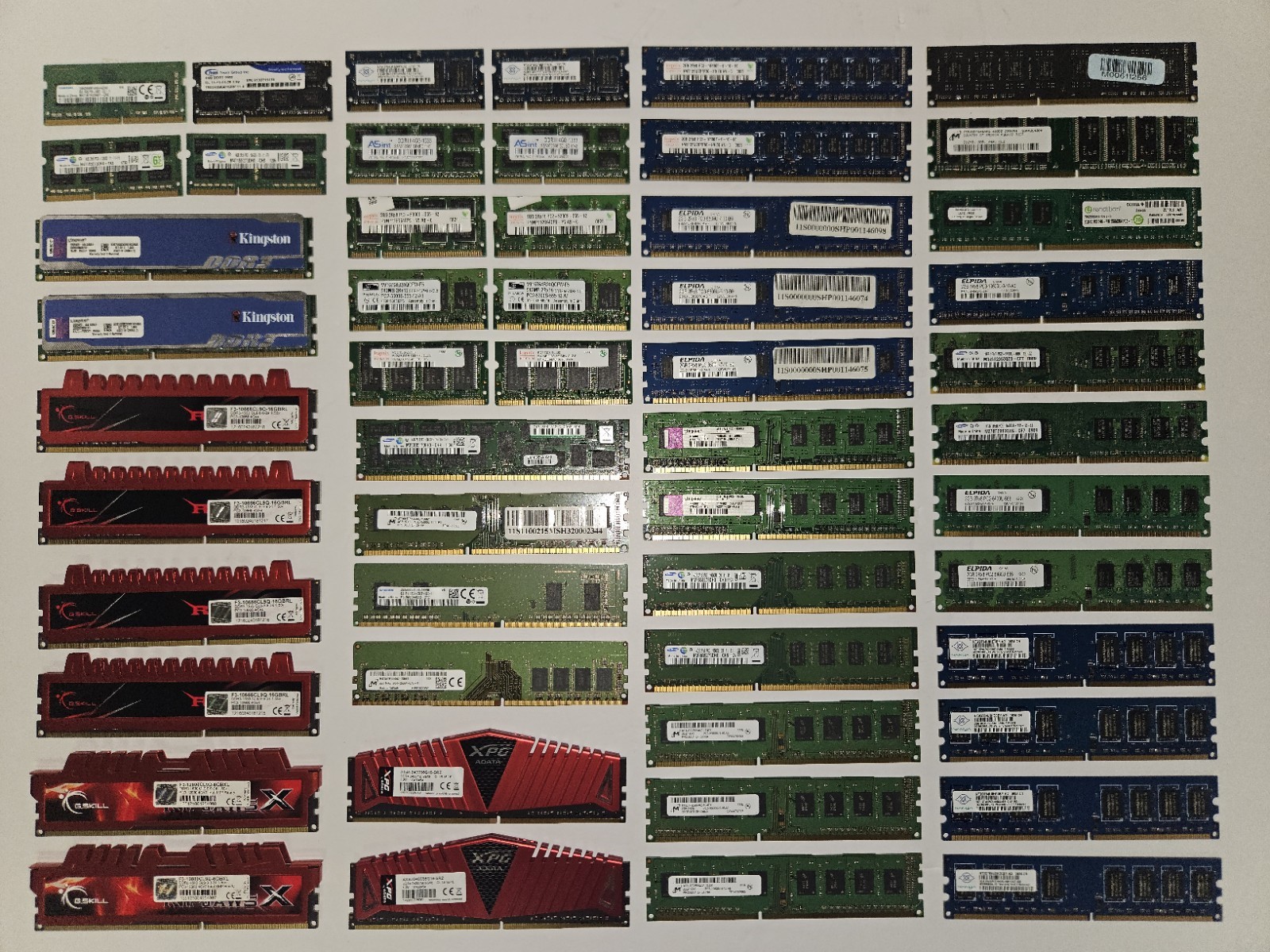 Lot of 45+ Mixed DDR3 Desktop RAM Modules - G.Skill Kingston ADATA XPG Samsung