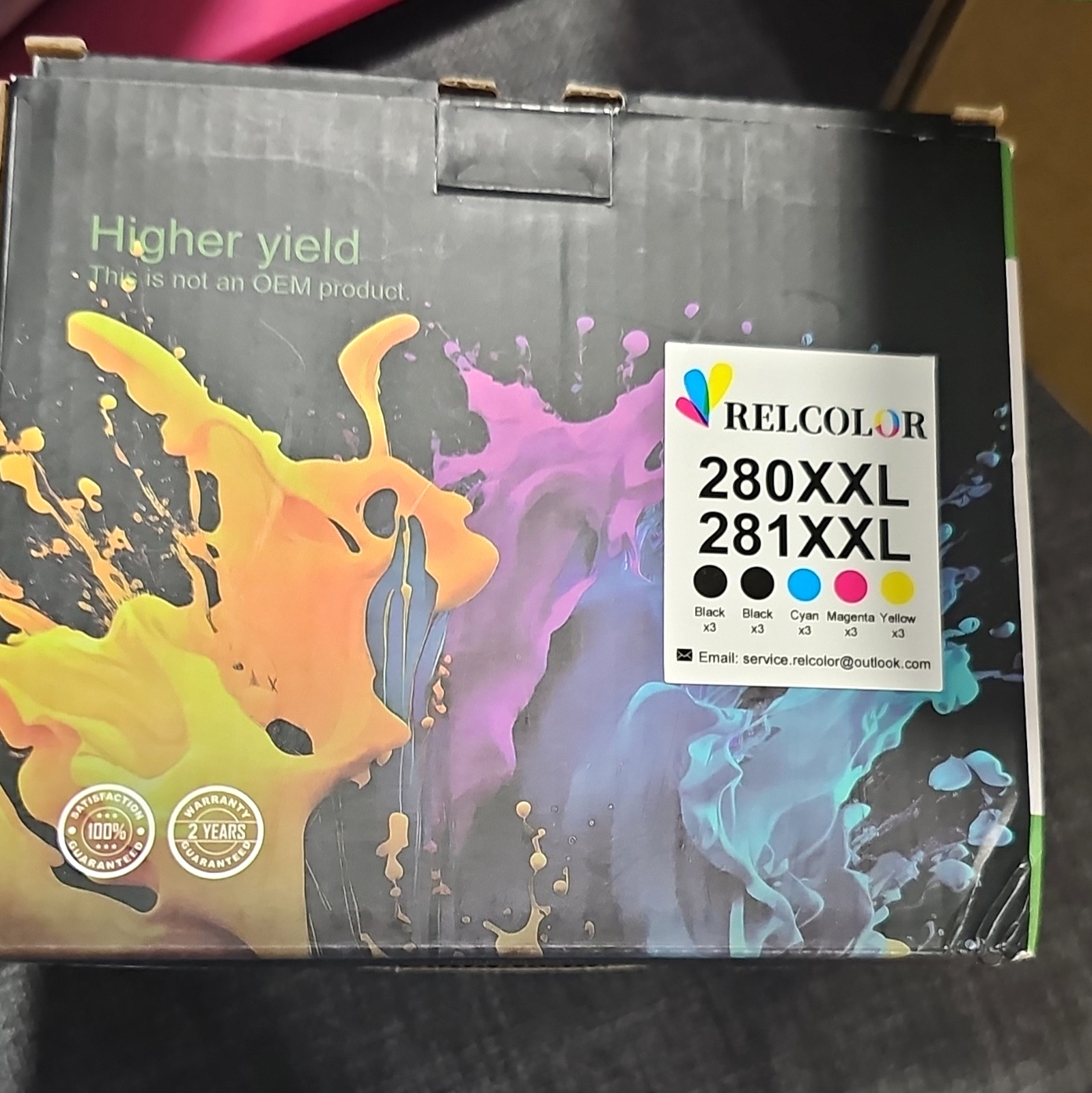 Relcolor Compatible Canon 280XXL 281XXL Inkjet Ink Set BK/C/M/Y