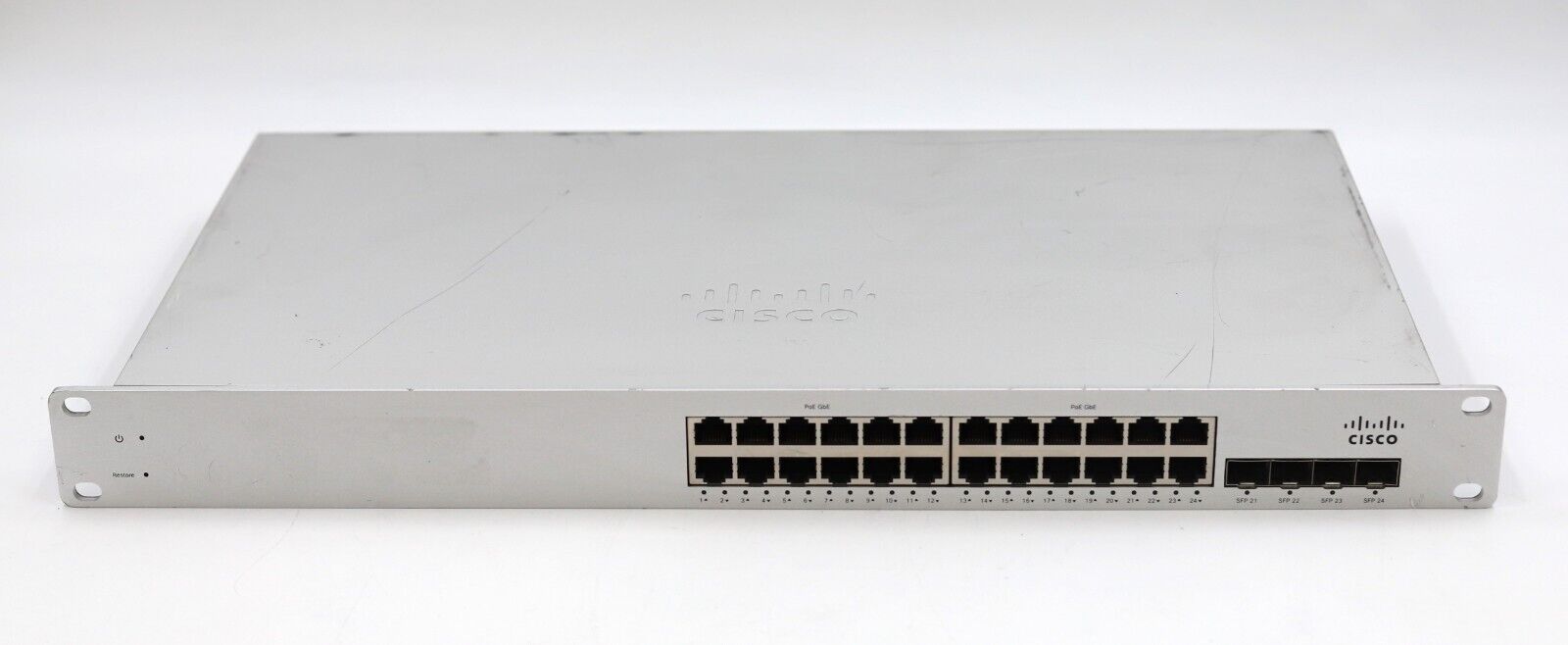 Cisco Meraki MS220-24P-HW 24-Port POE Gigabit Ethernet Switch P/N: 600-20040