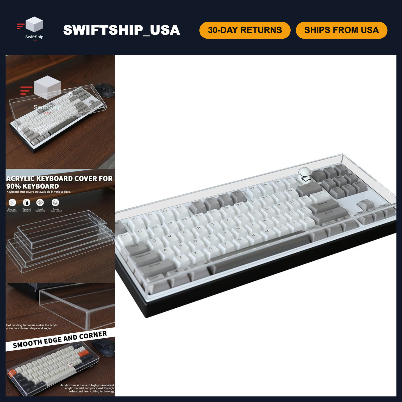 Transparent Acrylic Keyboard Dust Cover for 75 Keys Mechanical Gaming Keyboards