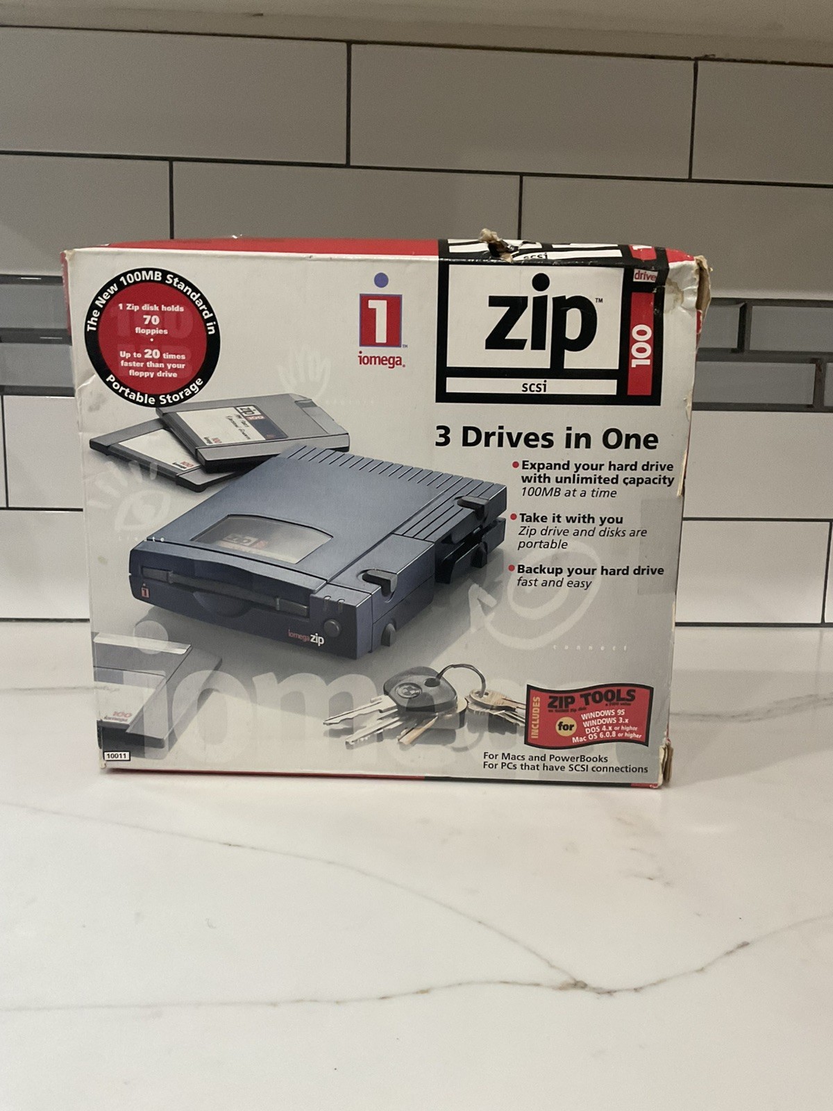 Iomega ZIP 100 SCSI External Drive 3 Drives In One New/Open Box READ