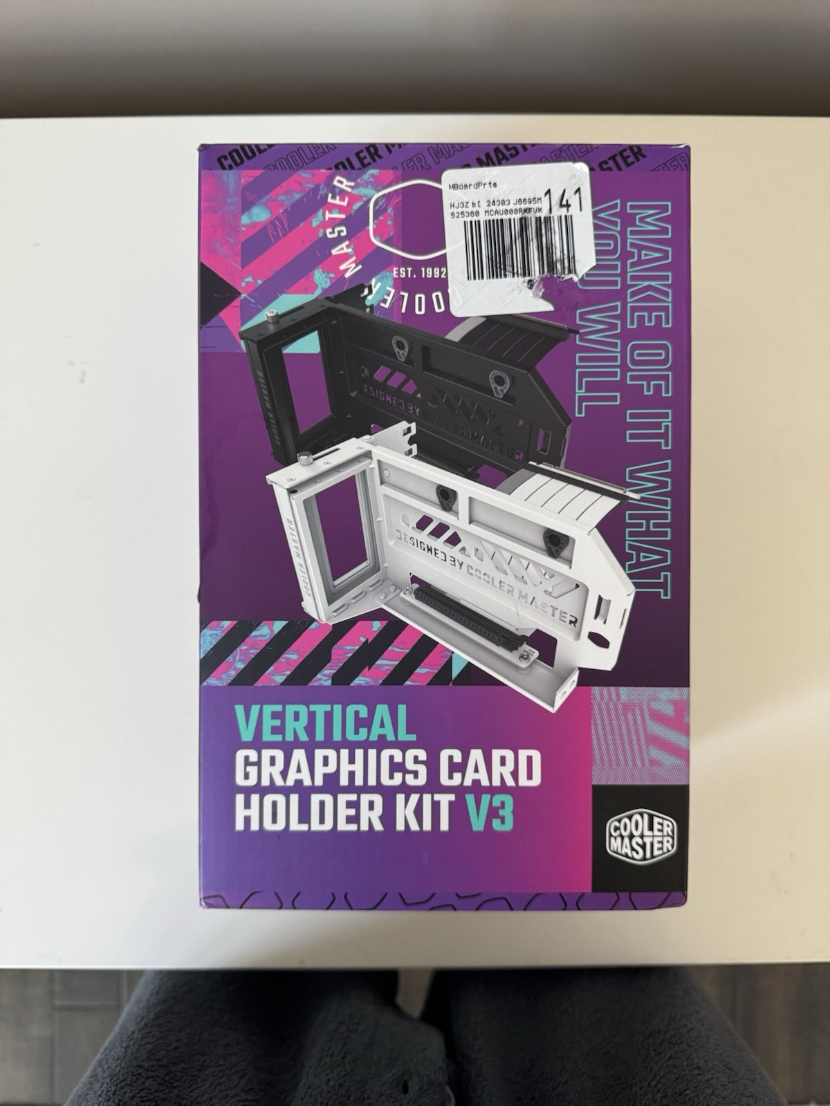 Cooler Master Vertical Graphics Card Holder Kit V3 Pcie 4.0 Adjustable Black"