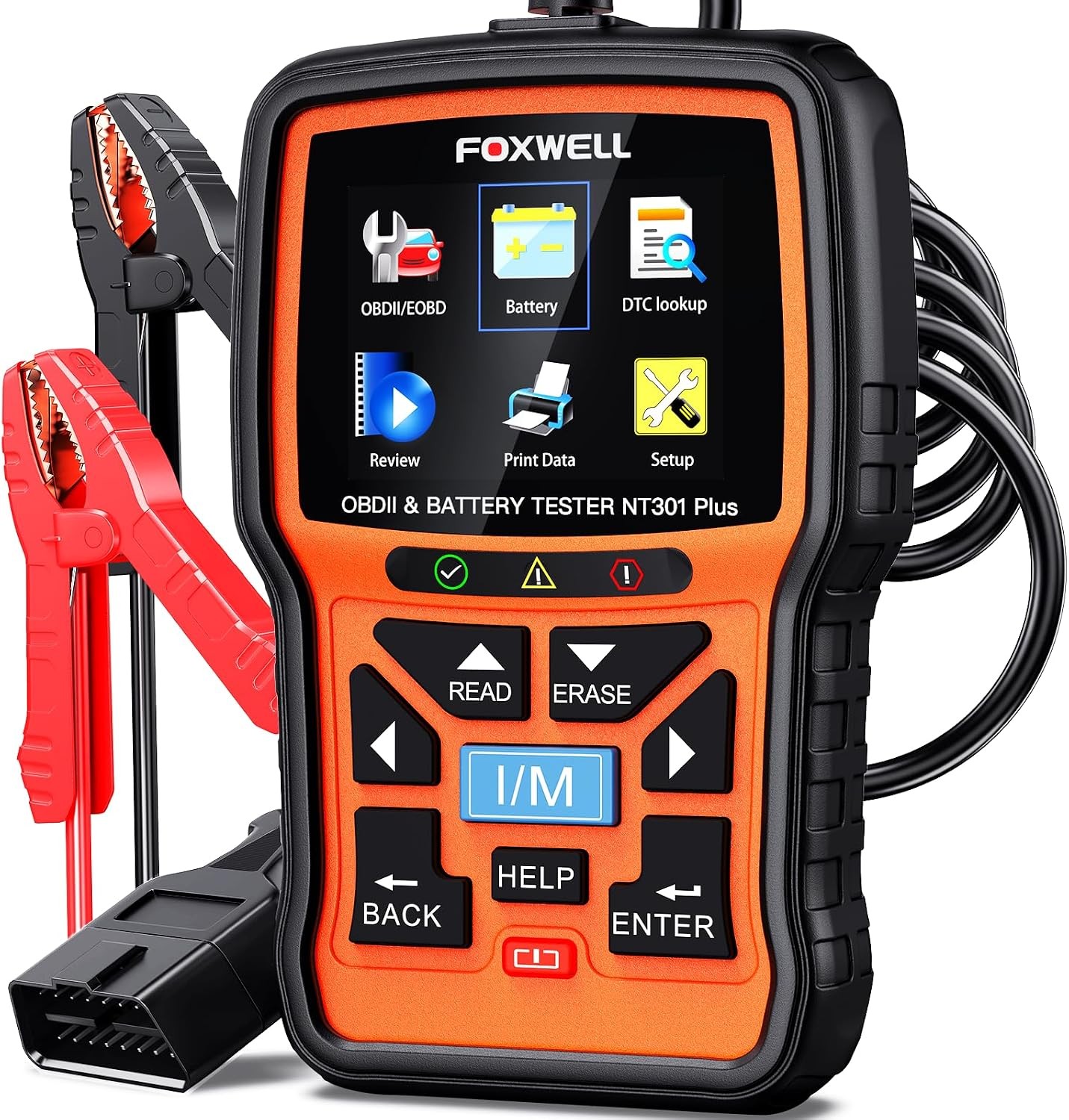 NT301 Plus 2-in-1 OBD2 Scanner & 12V Car Battery Tester