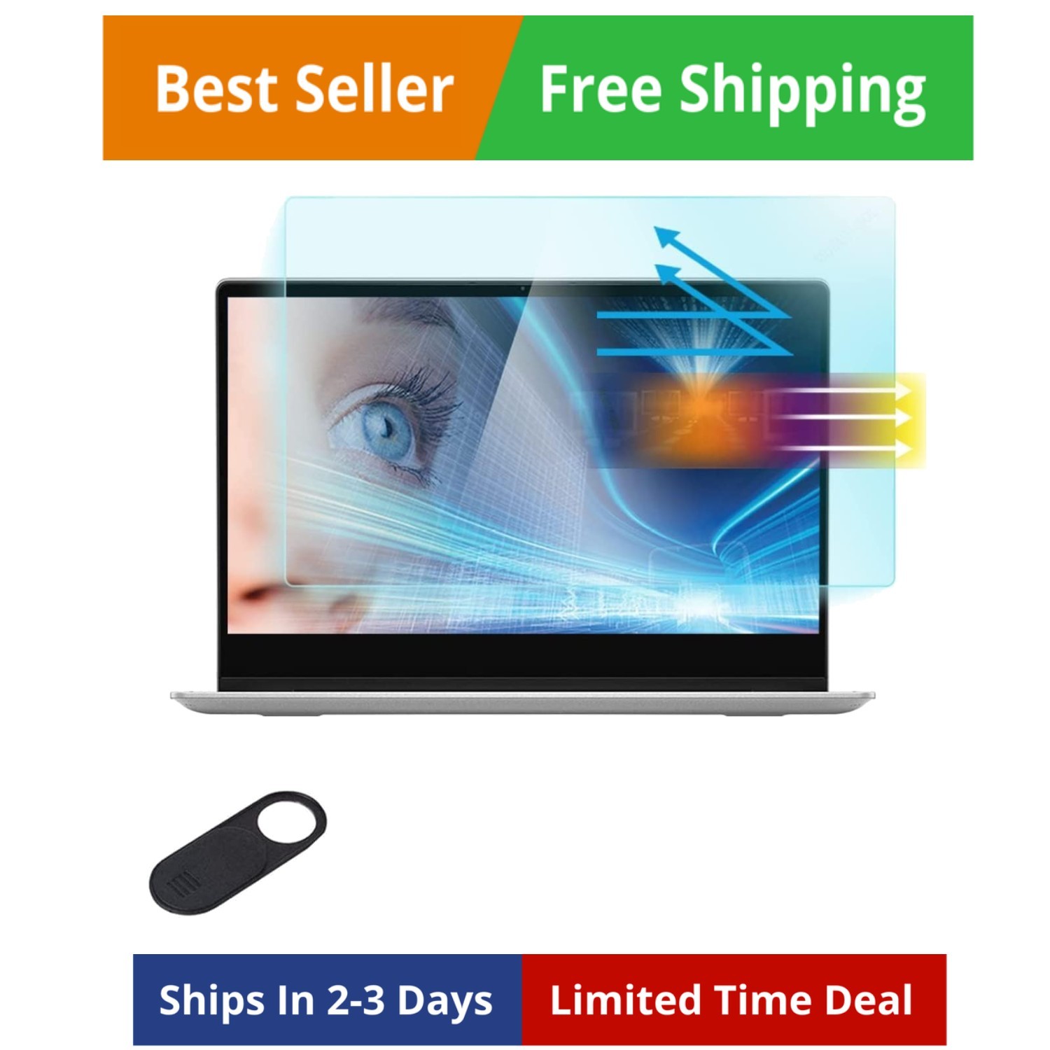 Anti-Blue Light & Anti-Glare Screen Protector for 17" 16:10 Aspect Ratio Lapt...