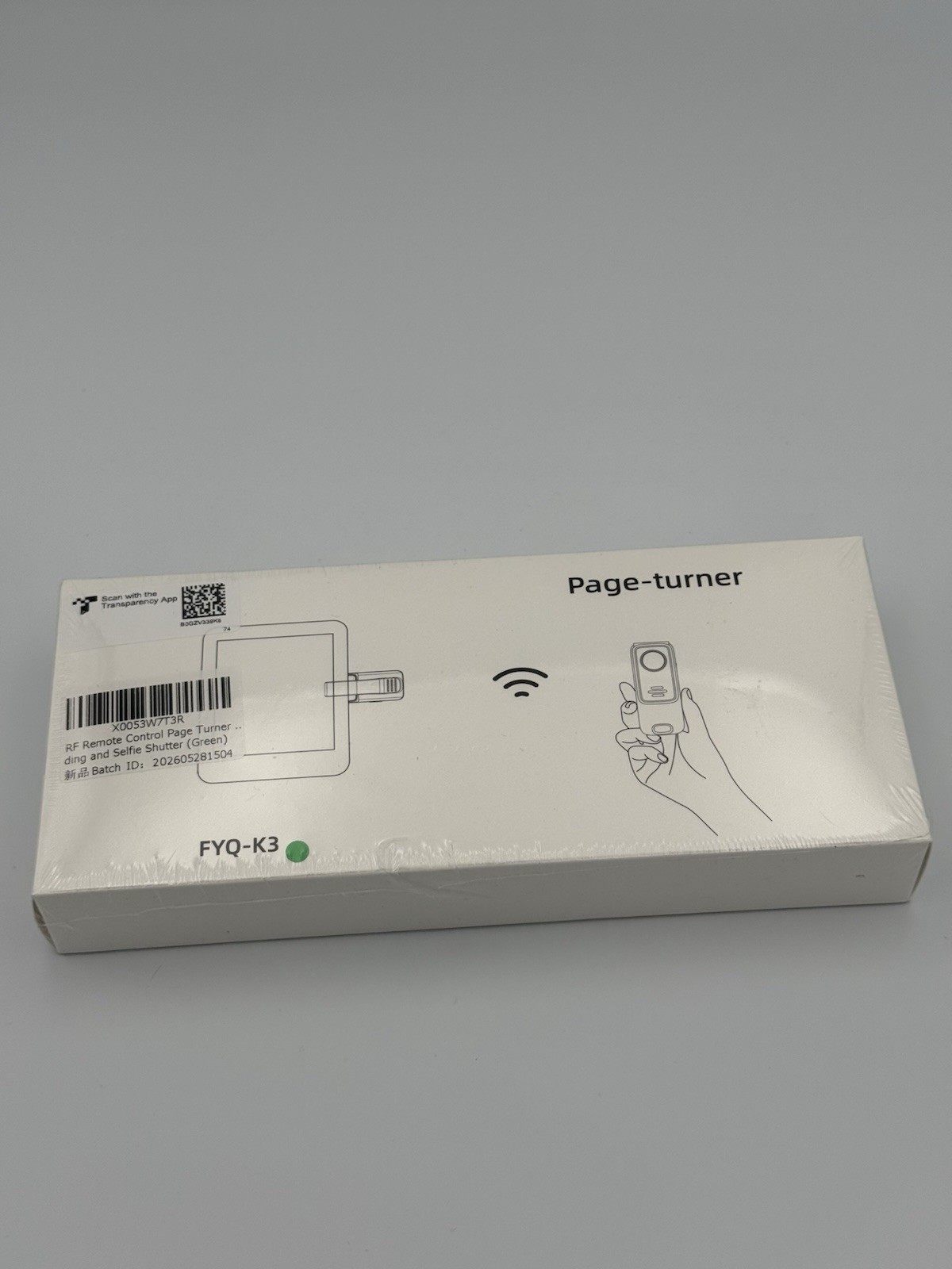 Wireless Page Turner Remote Control FYQ-K3 White, 5-10 m Range