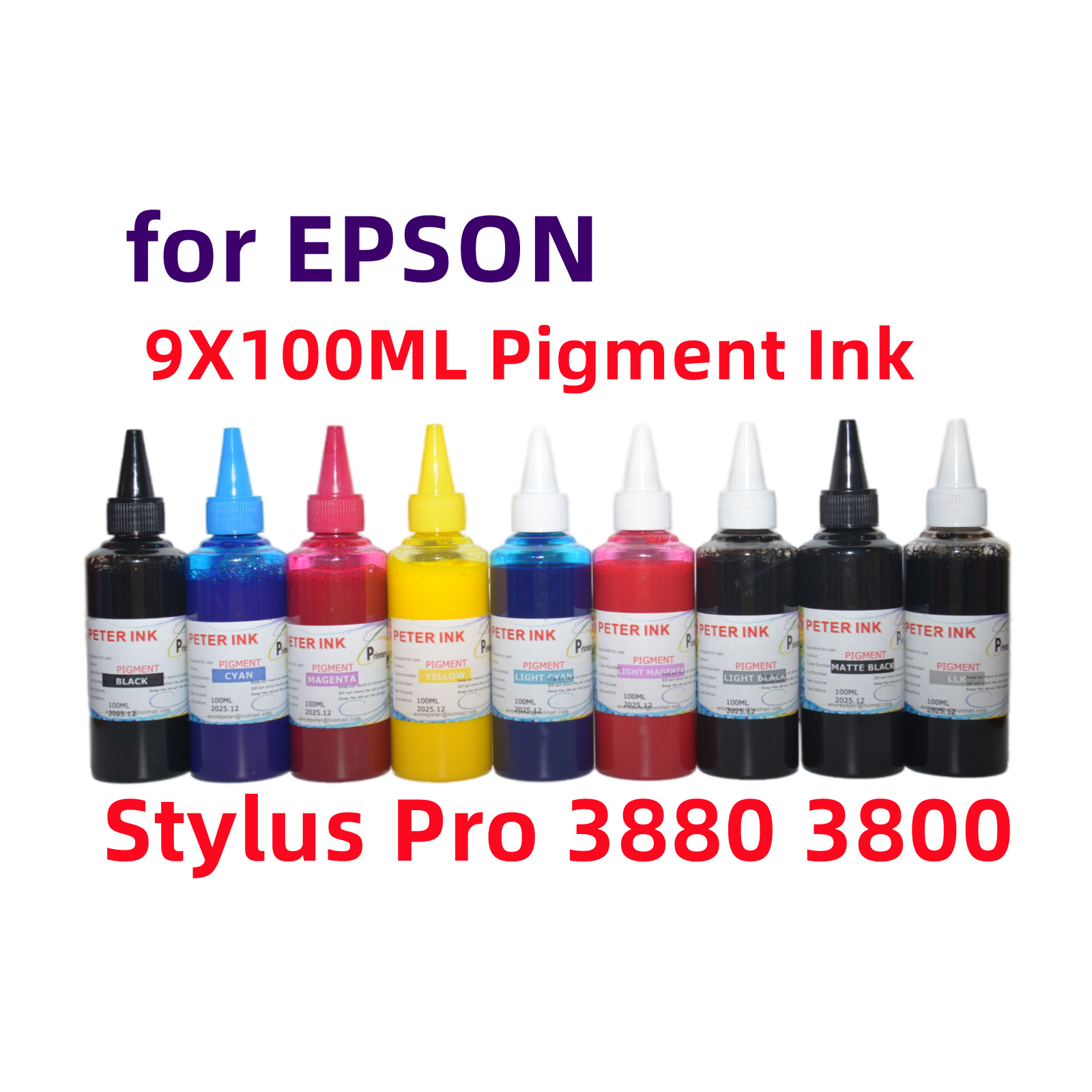9X100ML Premium Pigment refill ink for Stylus Pro 3880 3800 Printer