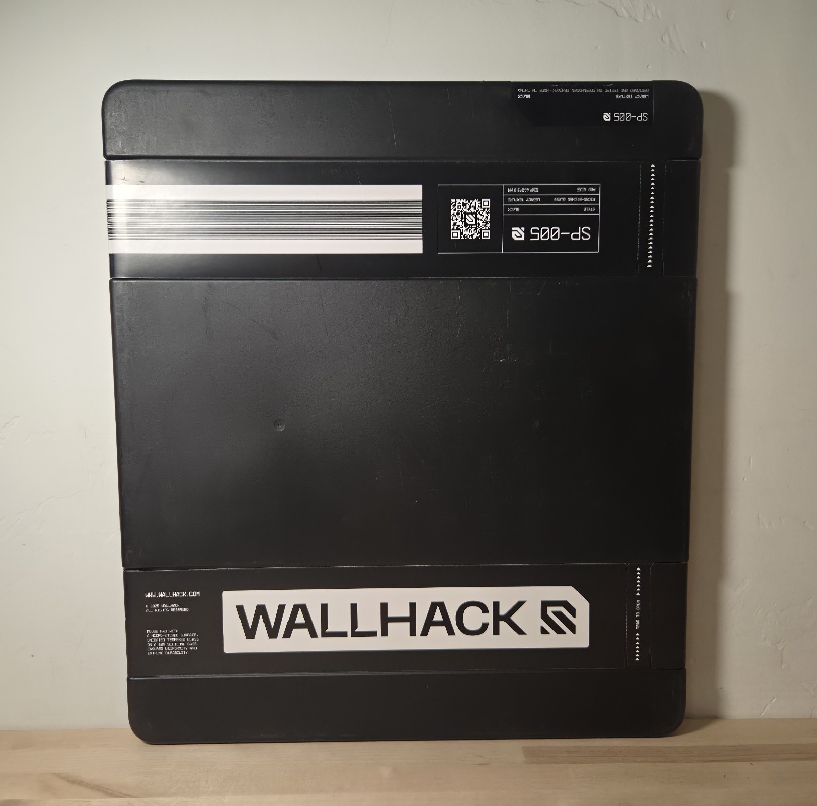 Wallhack SP-005 Glass Gaming Mouse Pad in Black Legacy Texture - New Sealed
