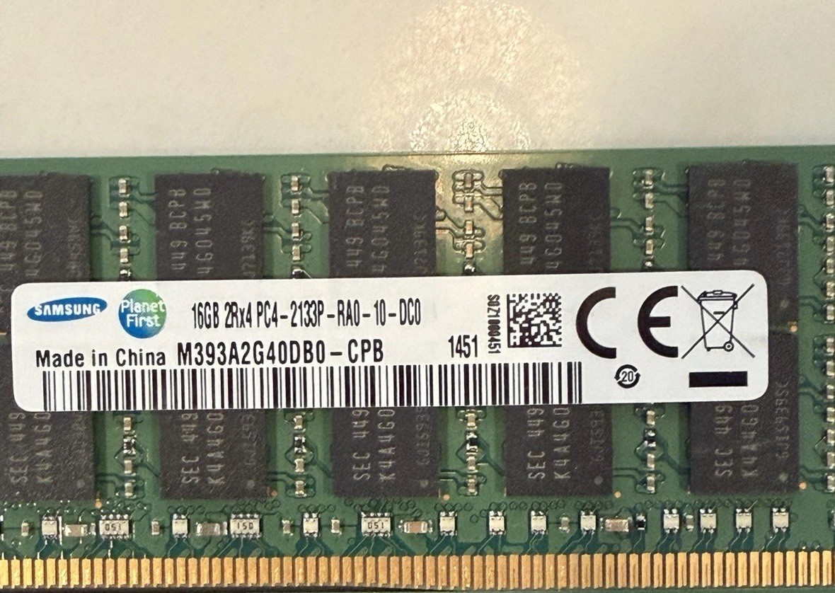 SAMSUNG 16GB ECC 2RX4 PC4-2133P DDR4 Server Memory, M393A2G40DB0-CPB