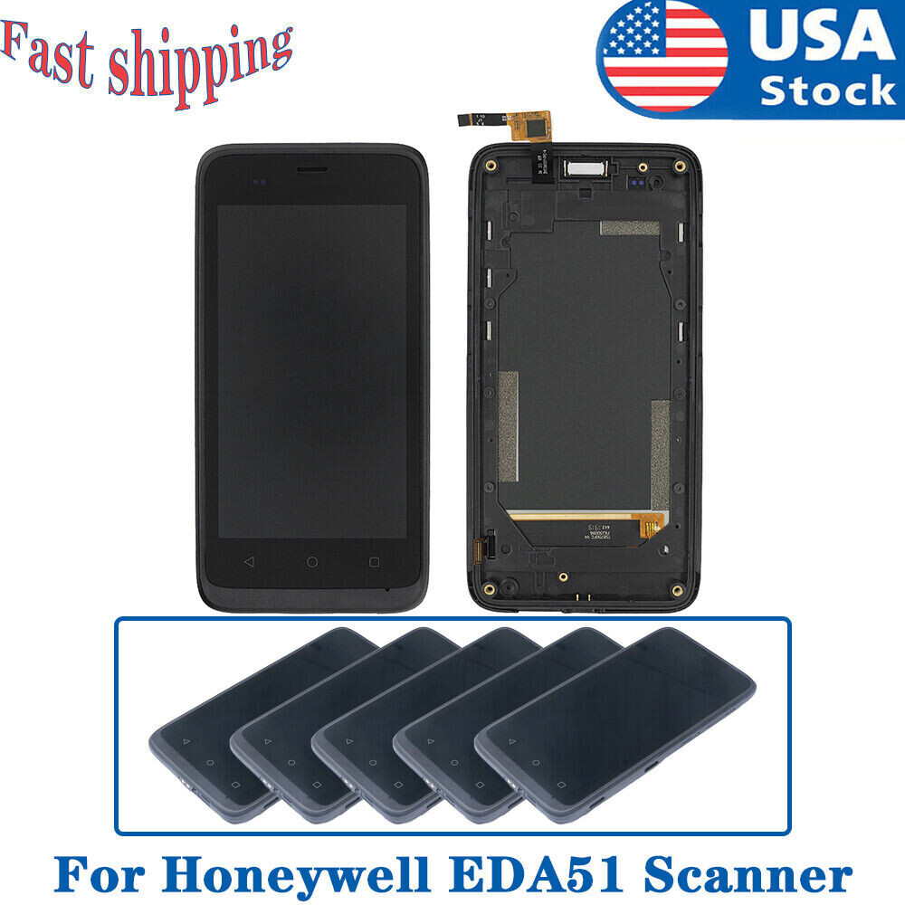 5PCS LCD + Touch Digitizer Screen + Front Cover for Honeywell EDA51 Scanner US