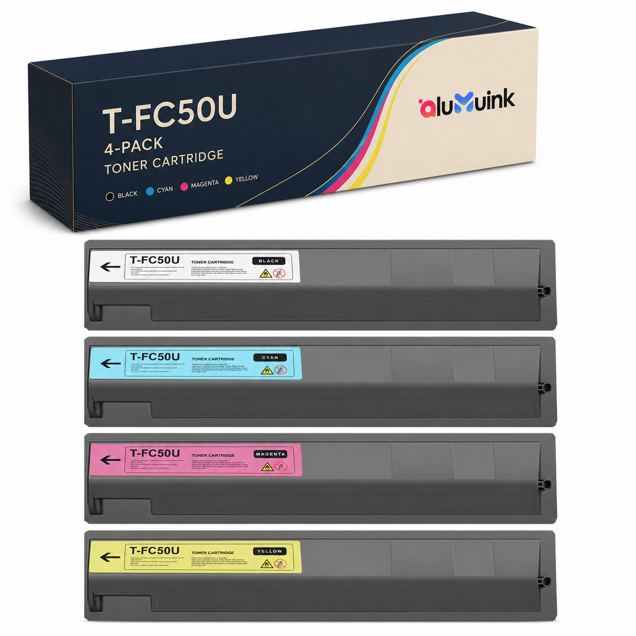 4 Pack T-FC50U Toner Cartridge Set CMYK for E-Studio 2555C 3555C 3055C 5055C 