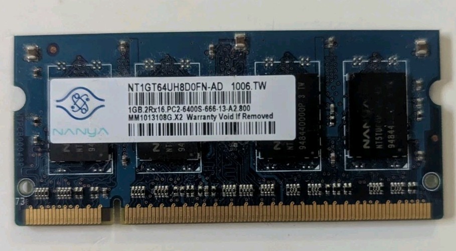 NANYA 1GB 2Rx16 PC2-6400S-666-13-A2.800, Pre-Owned