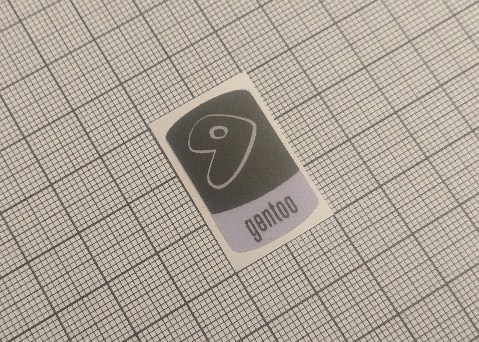 5 x Black & Purple Gentoo Linux Stickers For The Computer Case 18 x 28 mm
