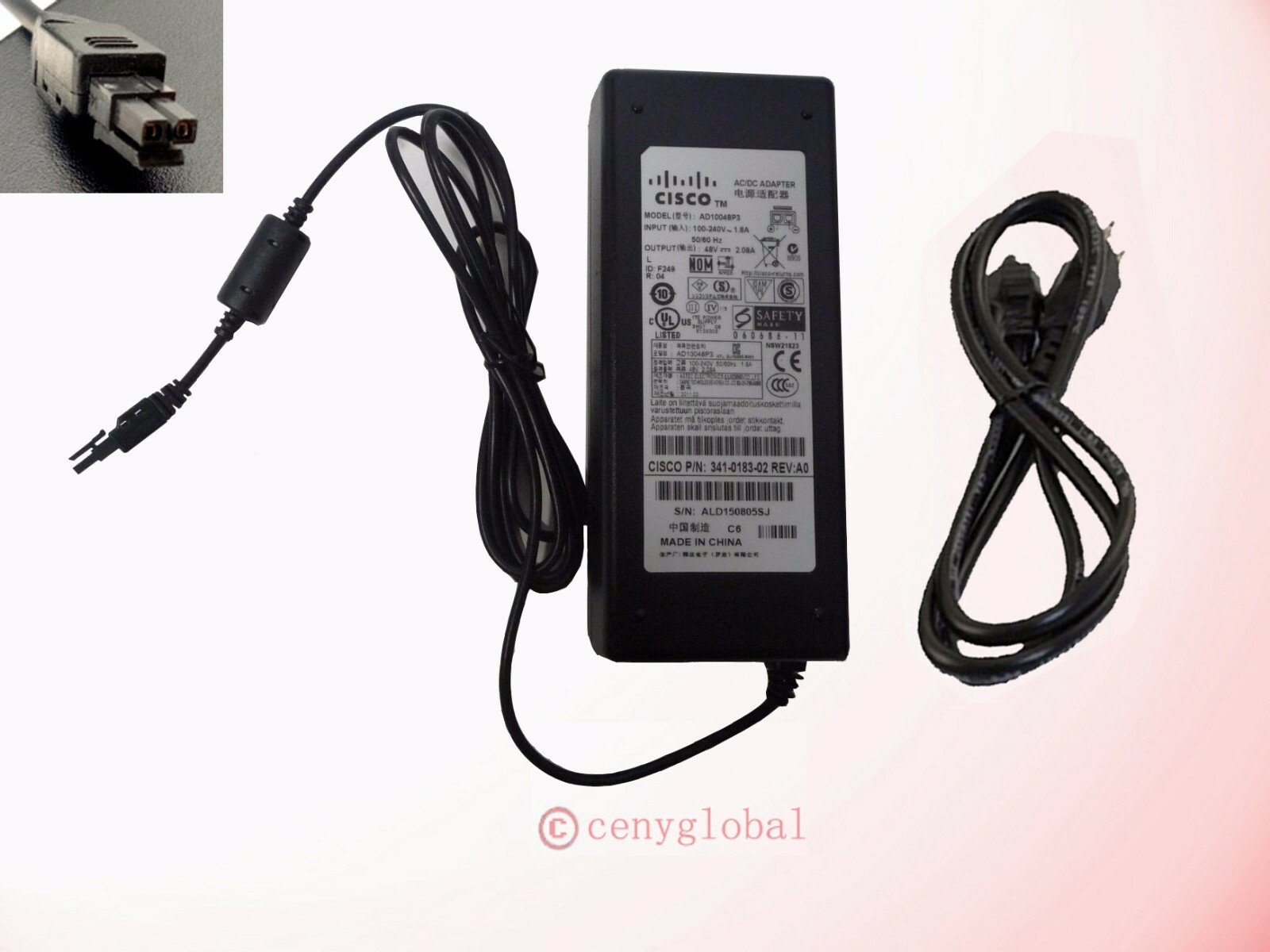 OEM Cisco AD10048P3 48V AC Power Adapter for ASA5505 Adaptive Security Appliance