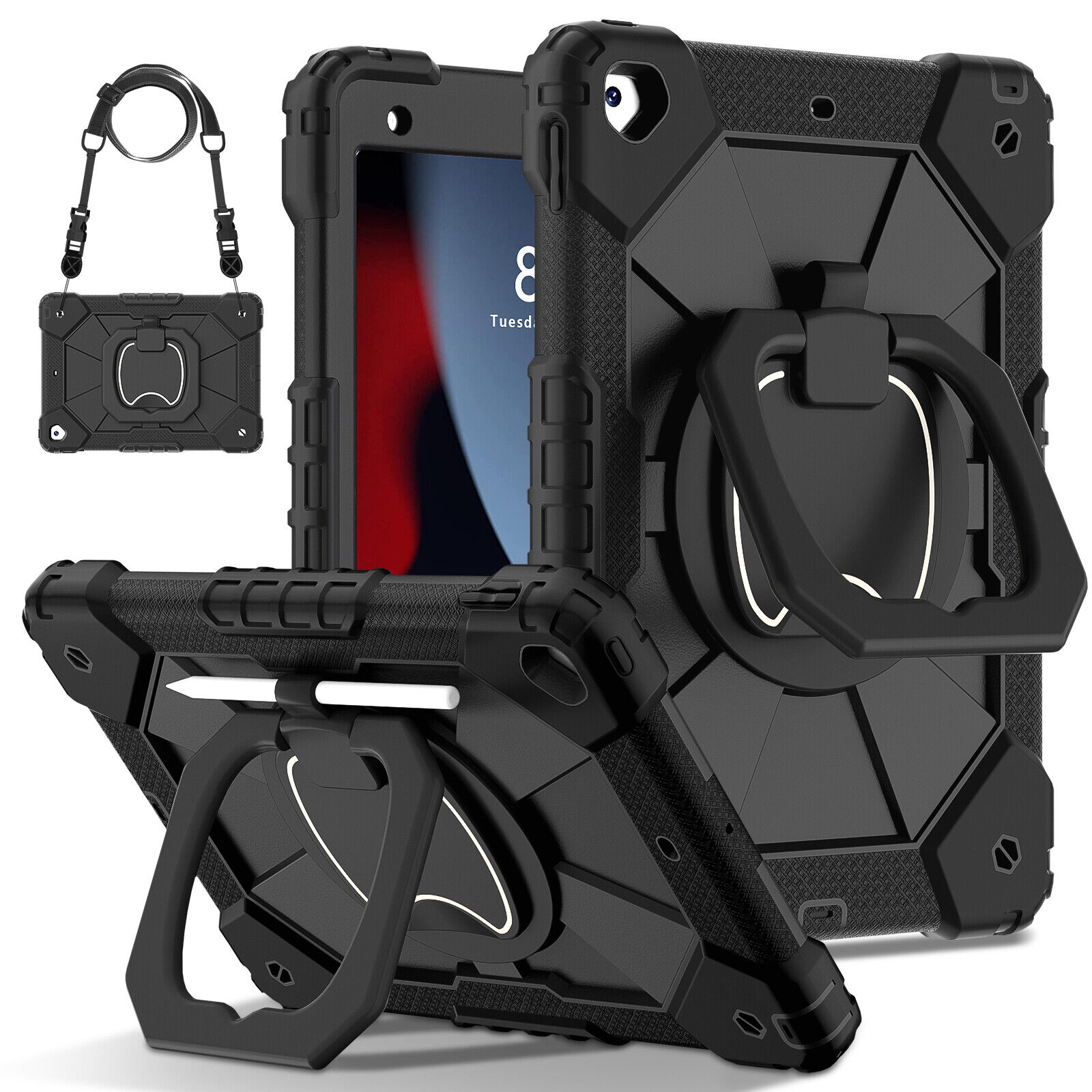 Rotating Heavy Duty Stand Case Cover For iPad 5 /6th 7th 8th 9th 10th Generation