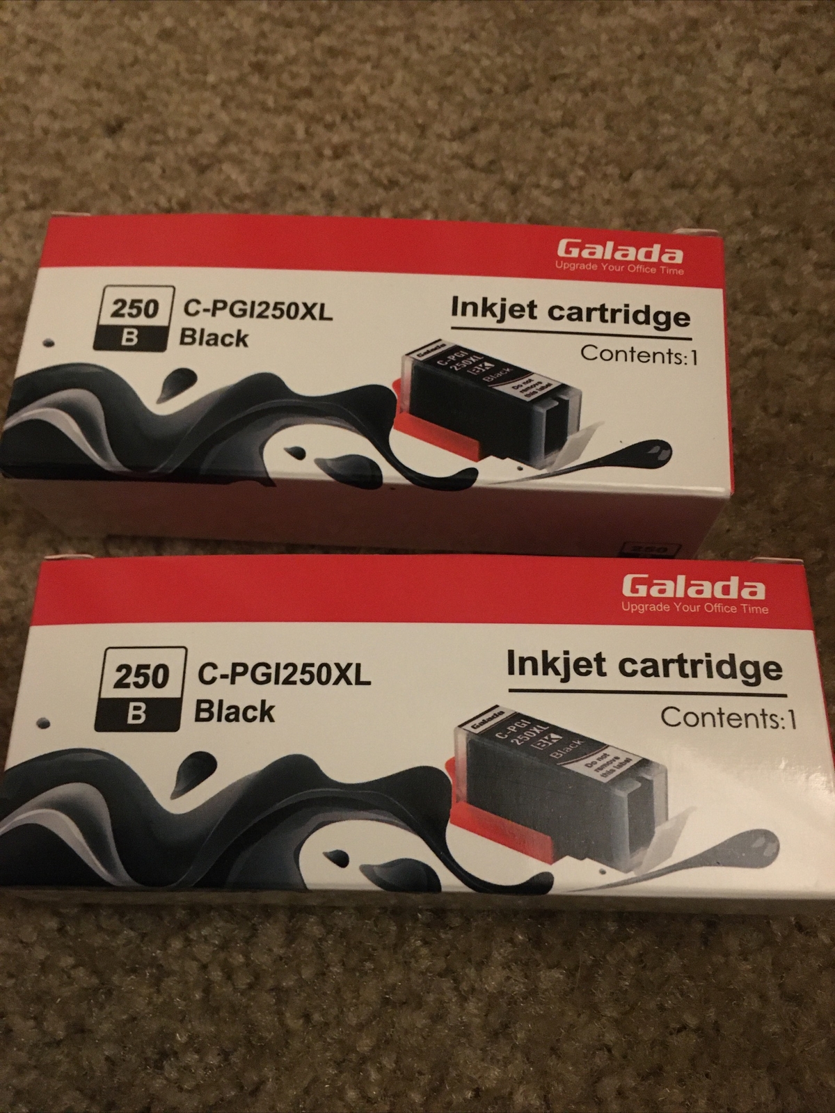 Lot Of 3 Galada Pgi-250xl Ink Cartridge Compatible To Pixma Mx922