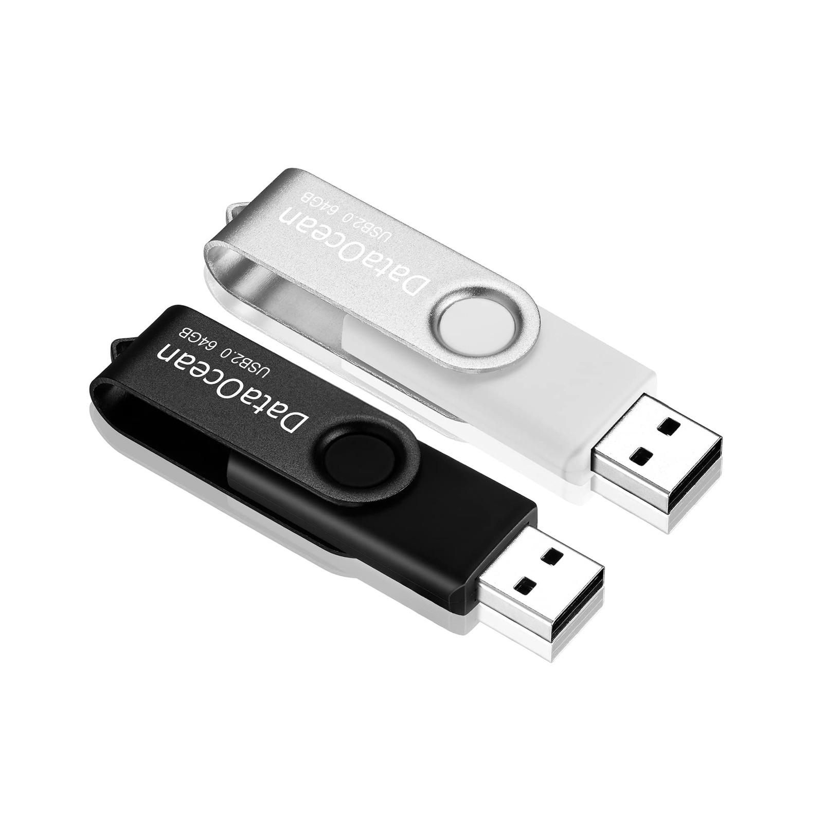 2 Pack 64GB USB 2.0 Flash Drive Memory Stick Thumb Drives Swivel Design(2 X 6...