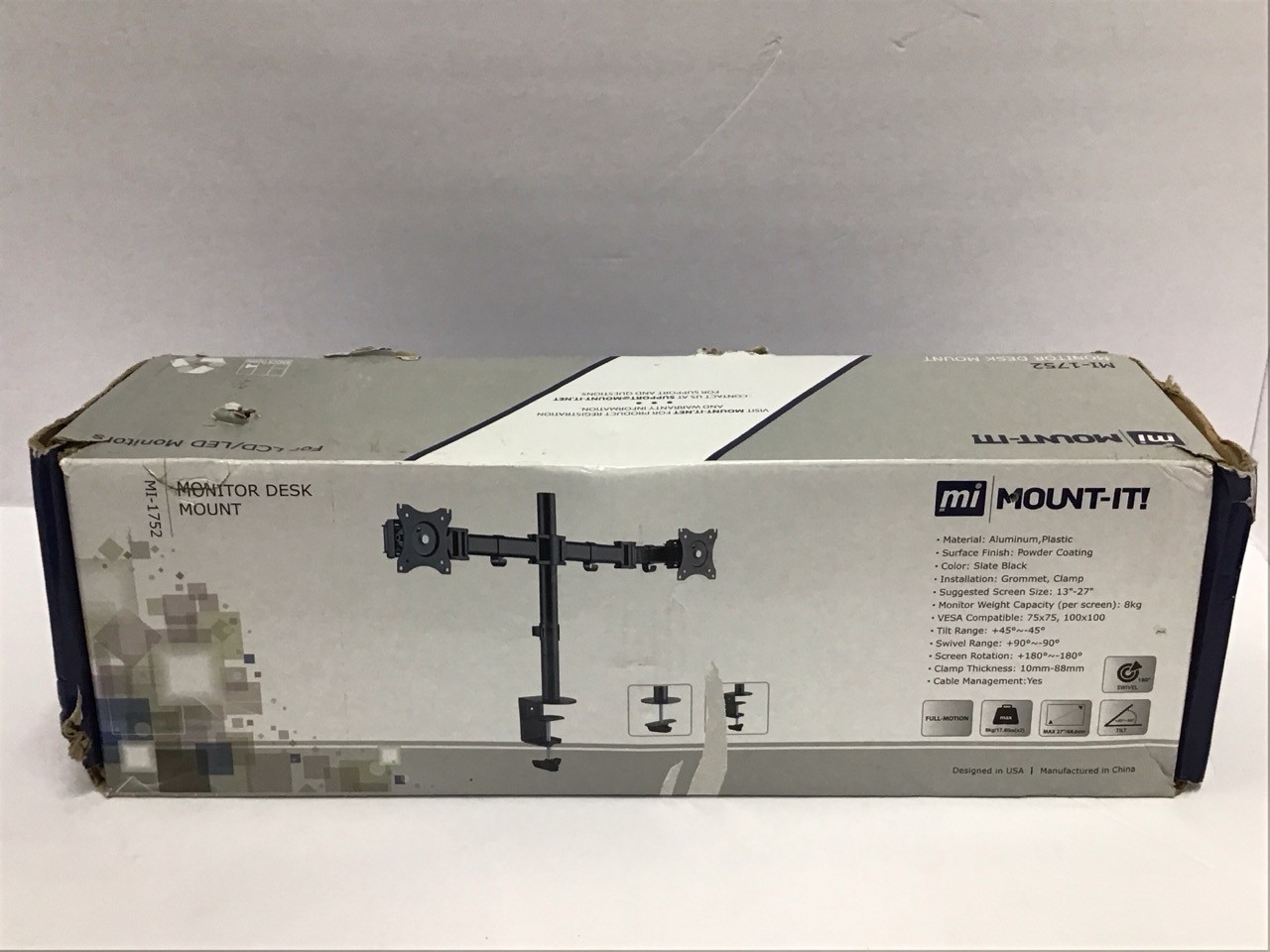 Mount It Dual-Monitor Desk Mount Up To 27"  MI-1752