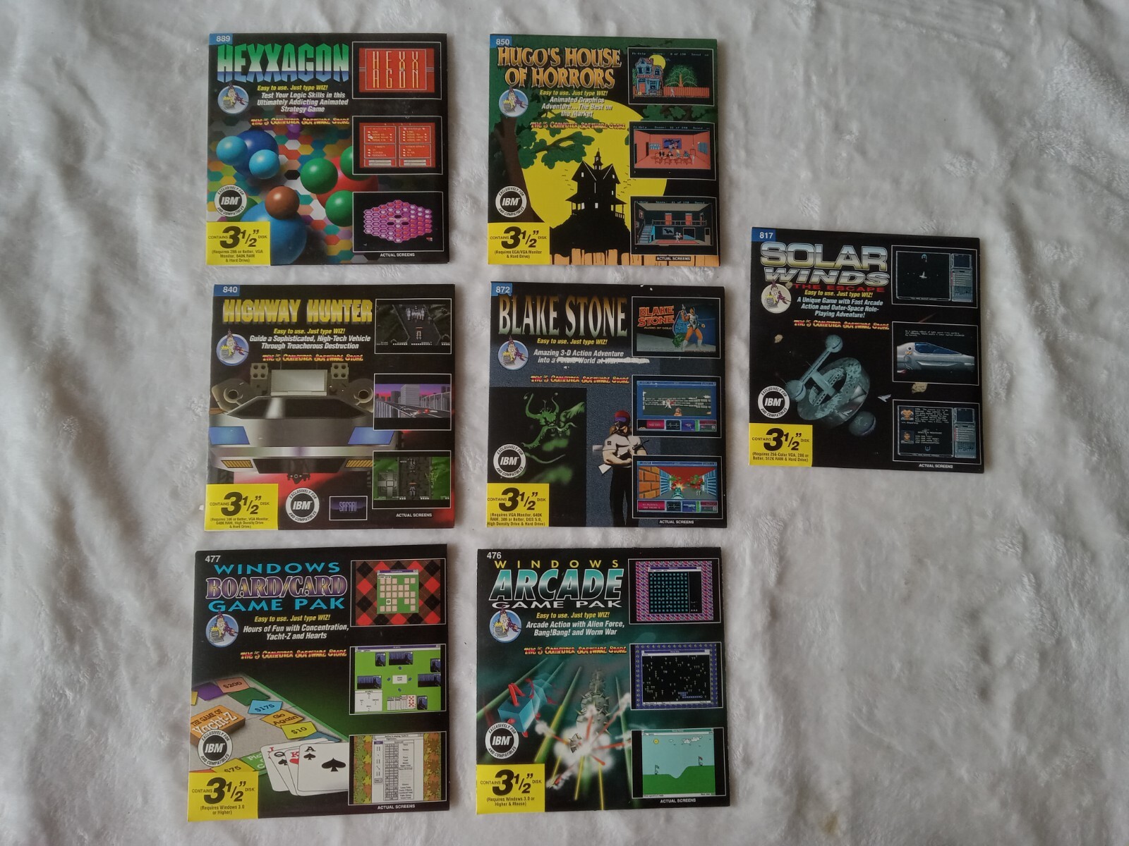 New Vintage 1994 Floppy Disc Computer Games, Lot Of 7