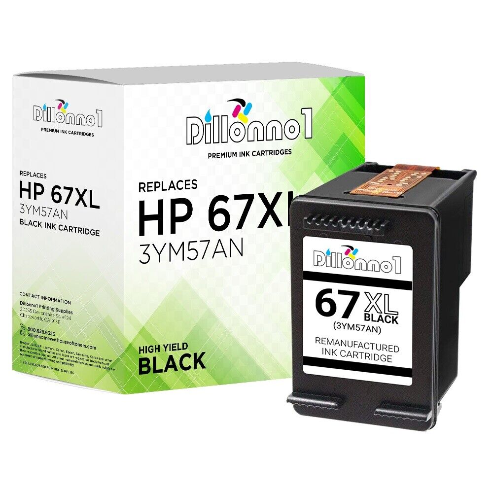For HP 67XL 67XXL 1-Black Deskjet 2752 2752e 2755e Envy 6455 6455e