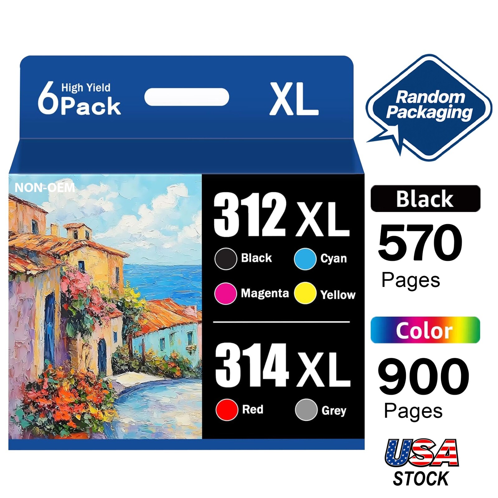 6PK T312XL T314XL Ink Cartridges for Epson Expression Photo XP 8500 8600 15000