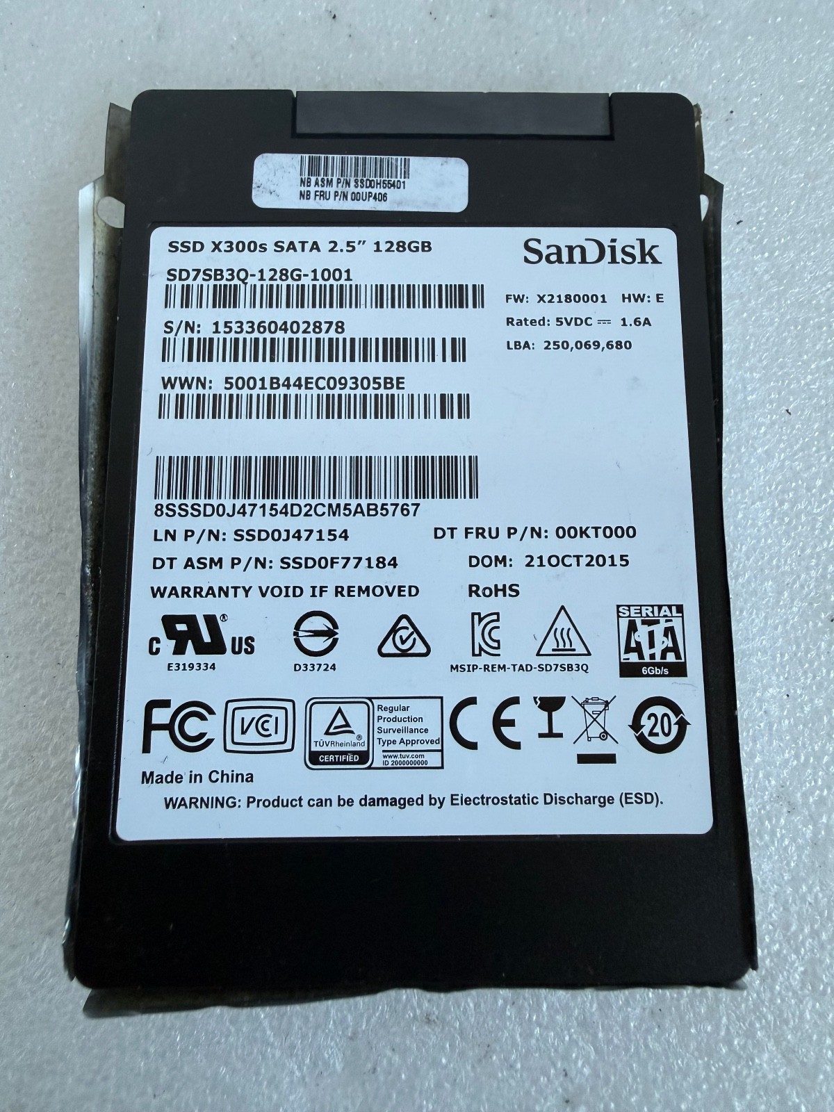 SanDisk X300s 128GB SATA 2.5" SSD SD7SB3Q-128G-1001 00UP408 00KT000