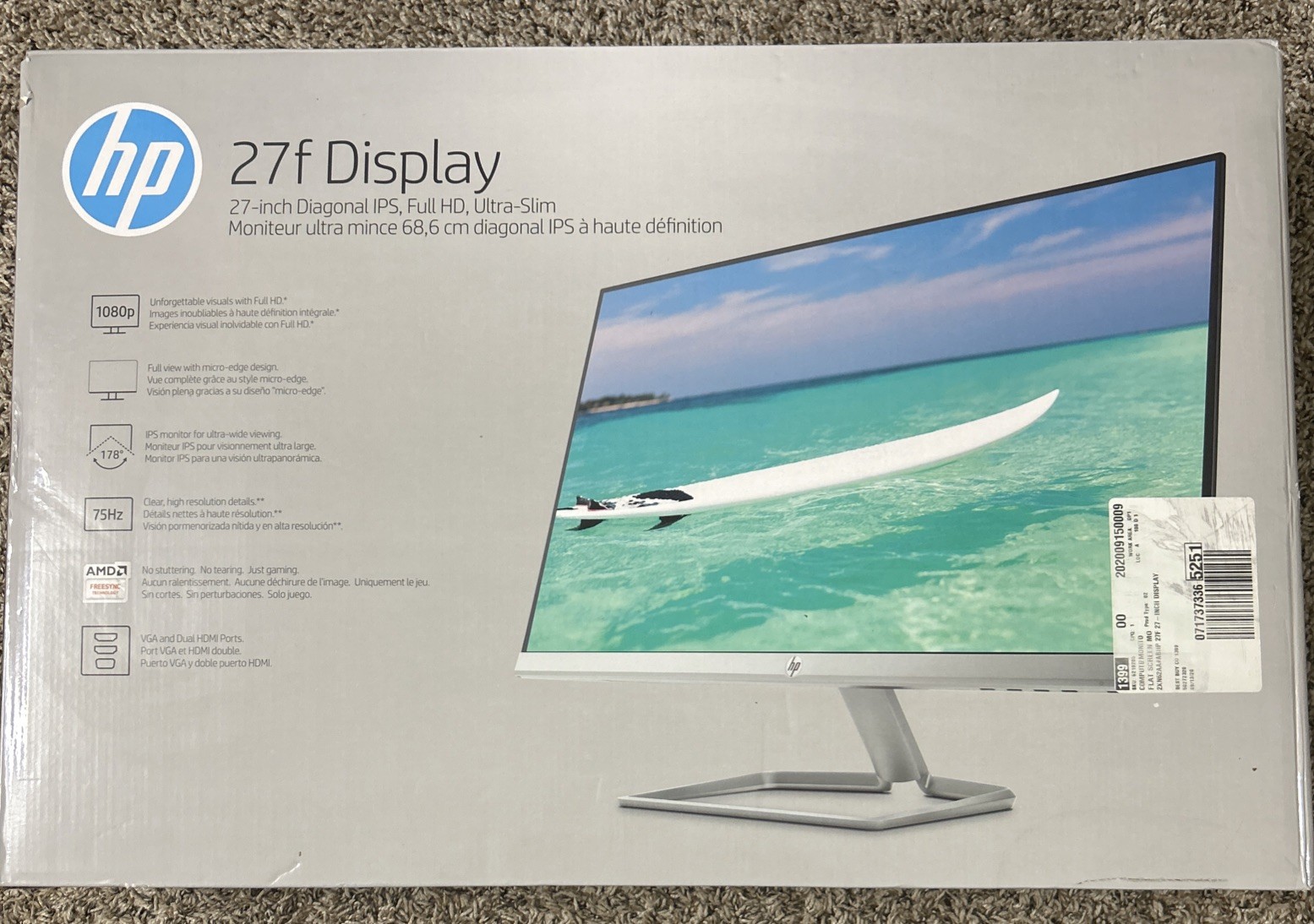 27-inch Diagonal IPS, Full HD, Ultra-Slim