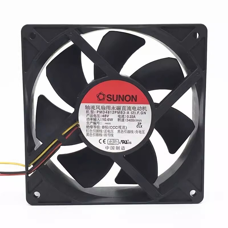 SUNON PMD4812PMB3-A(2).GN DC48V 0.22A 10.6W 12038 3-Wire Ball Cooling Fan